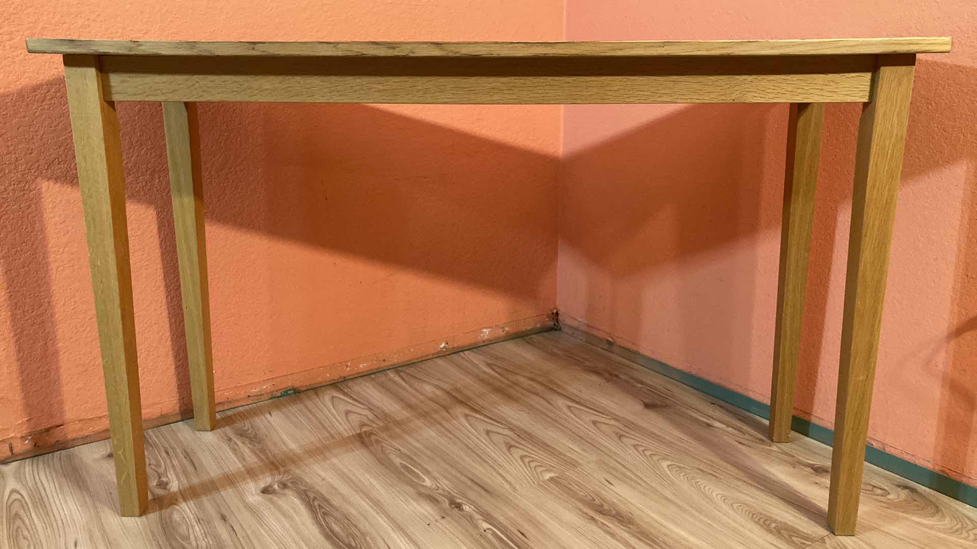 Photo 1 of NATURAL WOOD FINISH SOFA TABLE 46.5” X 15” H28.25”