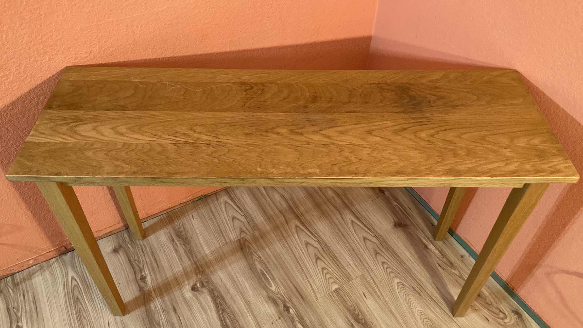 Photo 1 of NATURAL WOOD FINISH SOFA TABLE 46.5” X 15” H28.25”