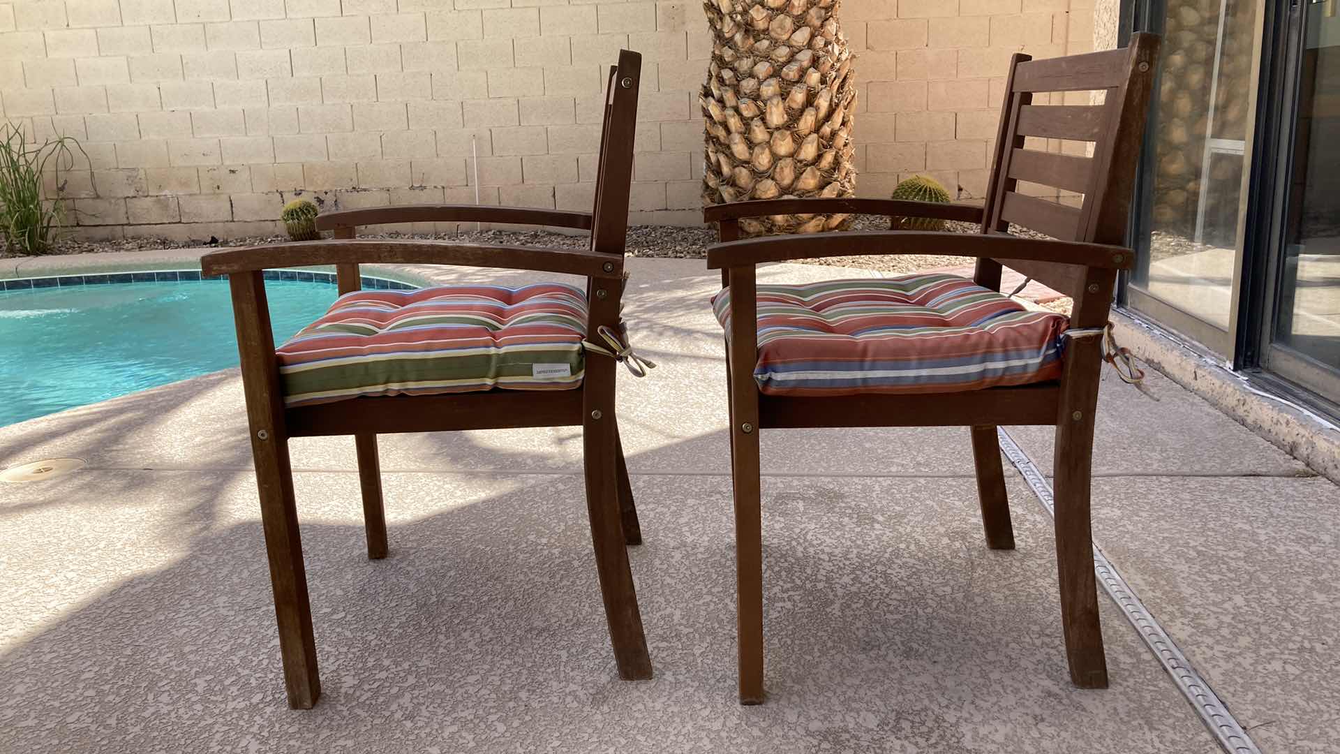 Photo 1 of IMPROVEMENTS WOOD PATIO TABLE & CHAIRS (2) 34.75” X 60” H29.5”