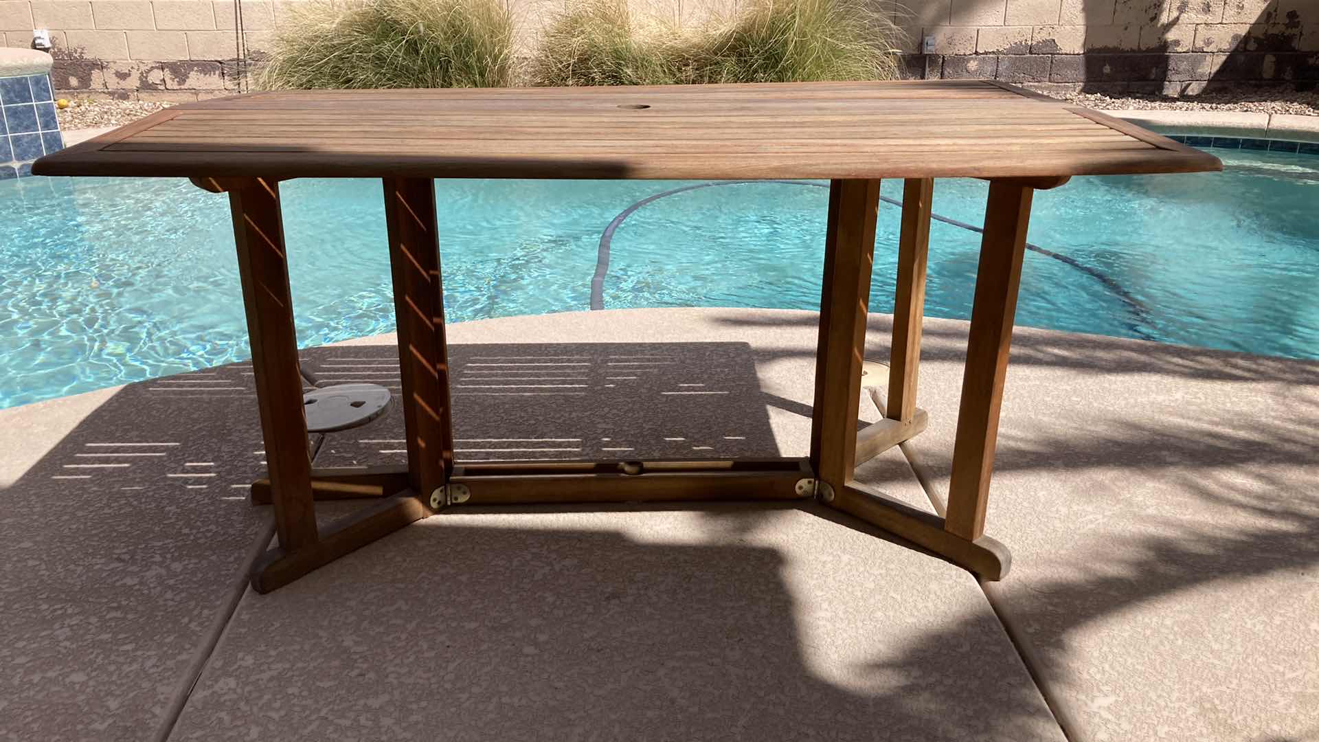 Photo 1 of IMPROVEMENTS WOOD PATIO TABLE & CHAIRS (2) 34.75” X 60” H29.5”