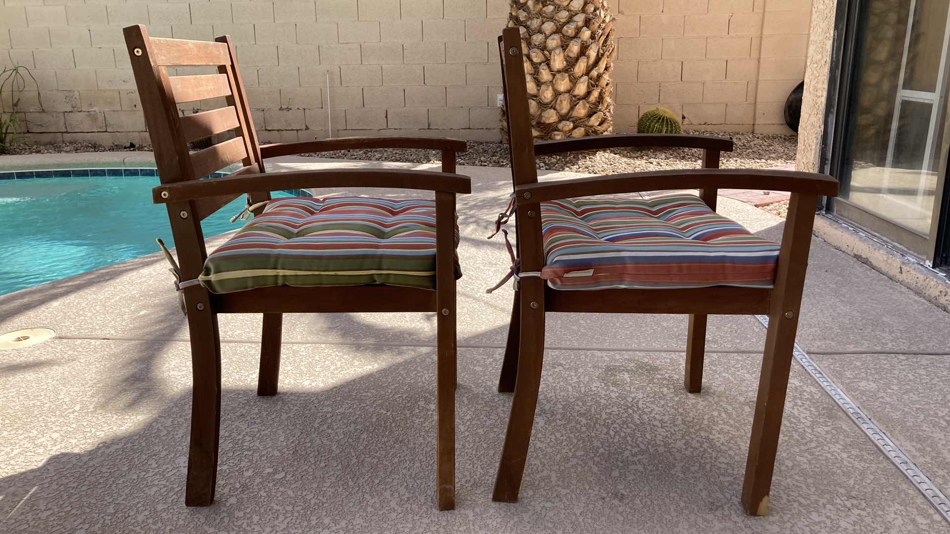 Photo 1 of IMPROVEMENTS WOOD PATIO TABLE & CHAIRS (2) 34.75” X 60” H29.5”