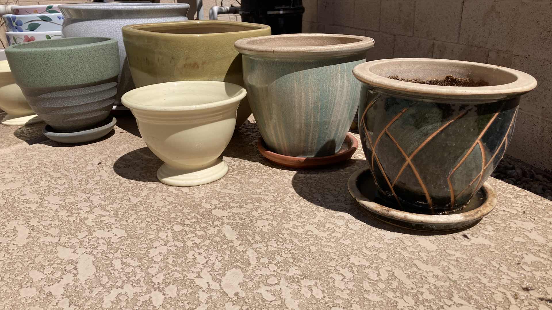 Photo 1 of OUTDOOR CERAMIC PLANTERS (10)