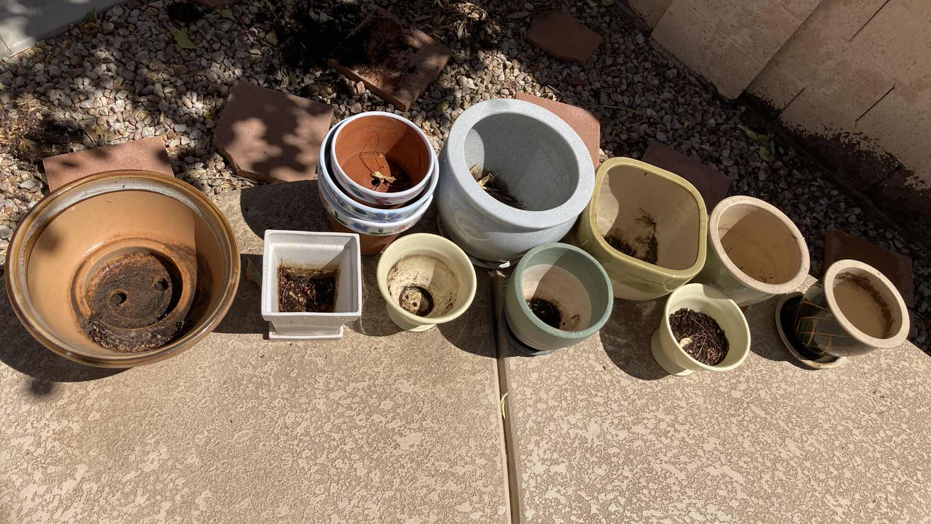 Photo 1 of OUTDOOR CERAMIC PLANTERS (10)