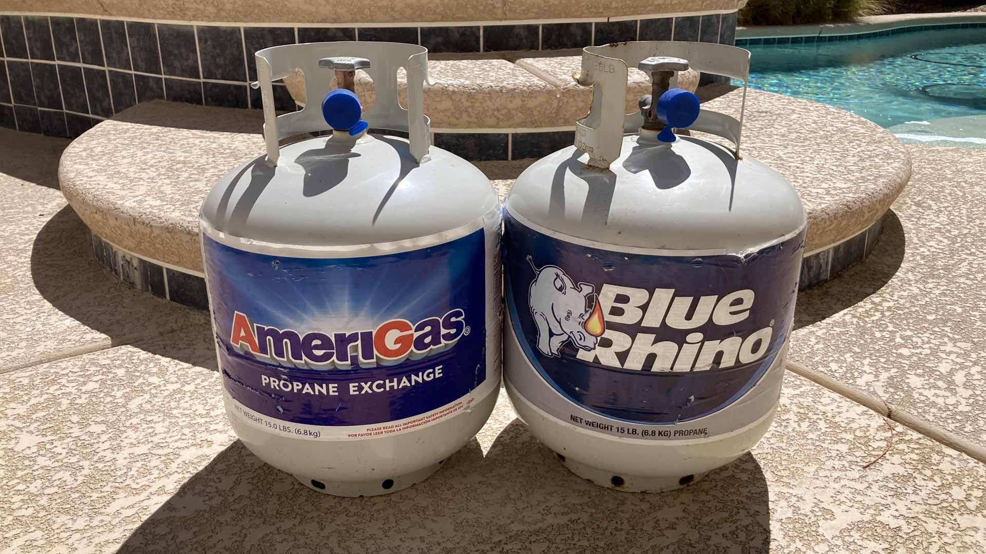 Photo 1 of AMERIGAS 15lb PROPANE EMPTY TANK & BLUE RHINO 15lb FULL TANK