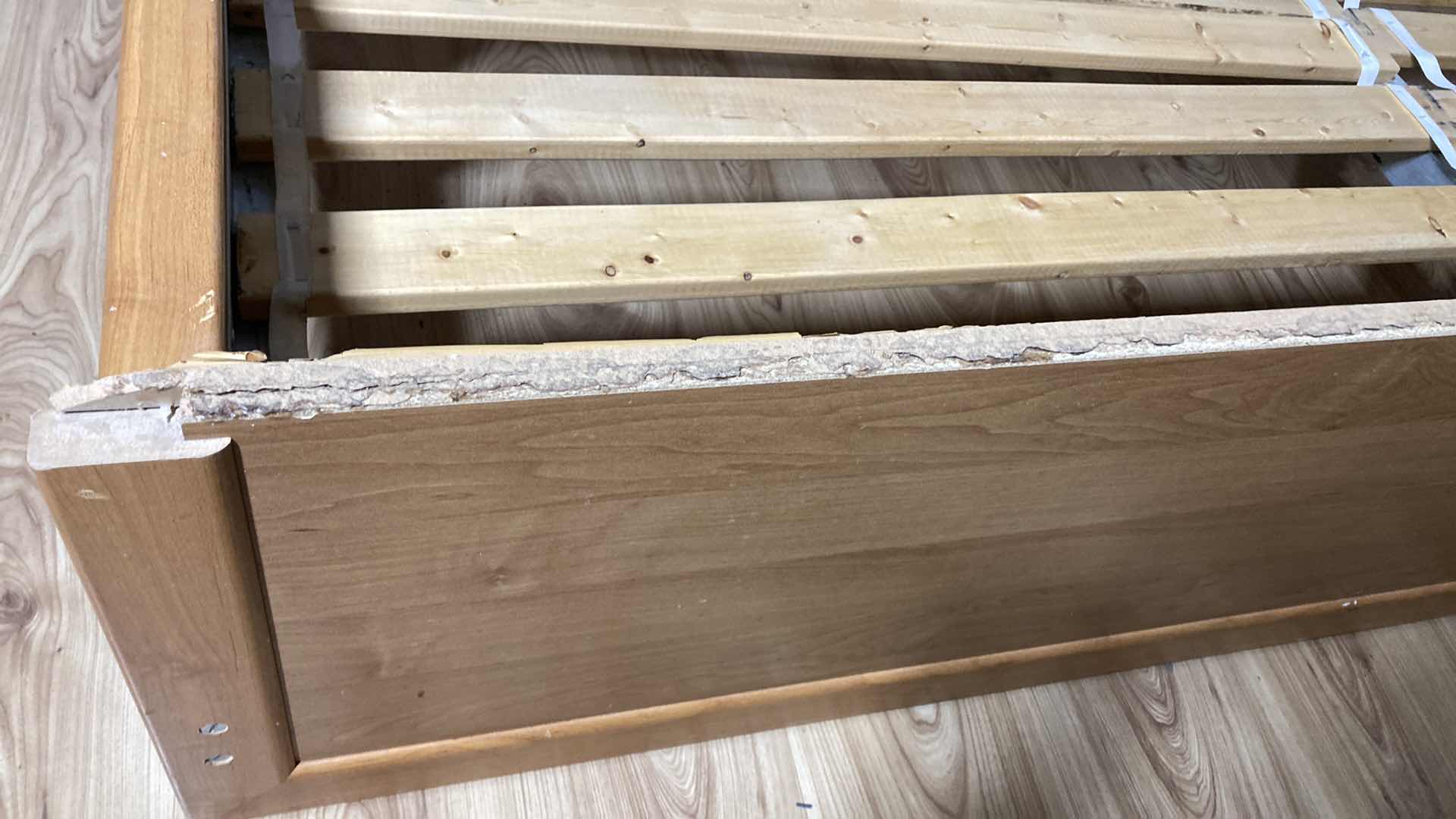 Photo 1 of NATURAL WOOD FINISH BED FRAME 80” X 82” H34”