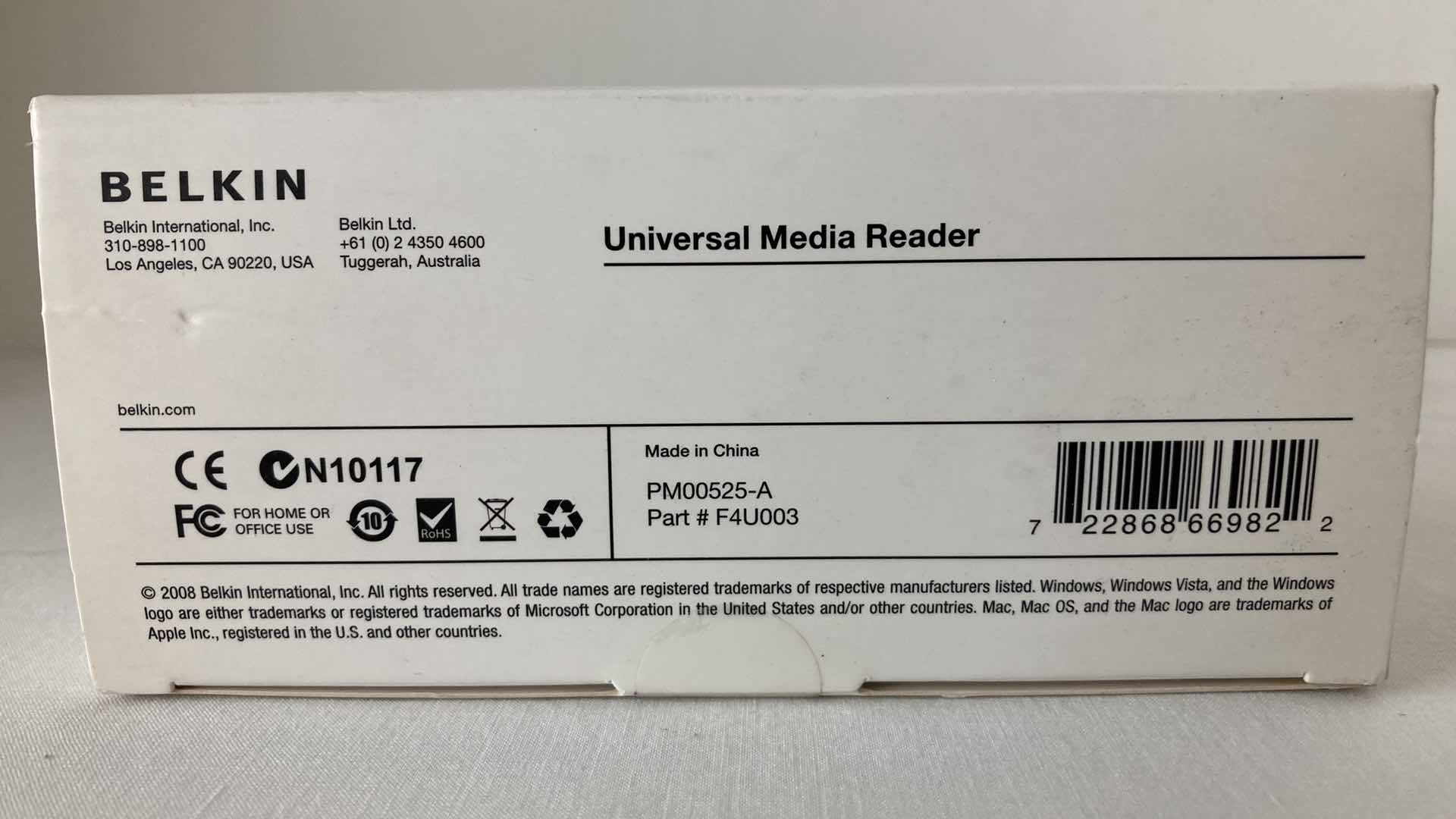 Photo 1 of NEW BELKIN UNIVERSAL MEDIA READER EASY TRANSFER SHARE MODEL PM00525-A