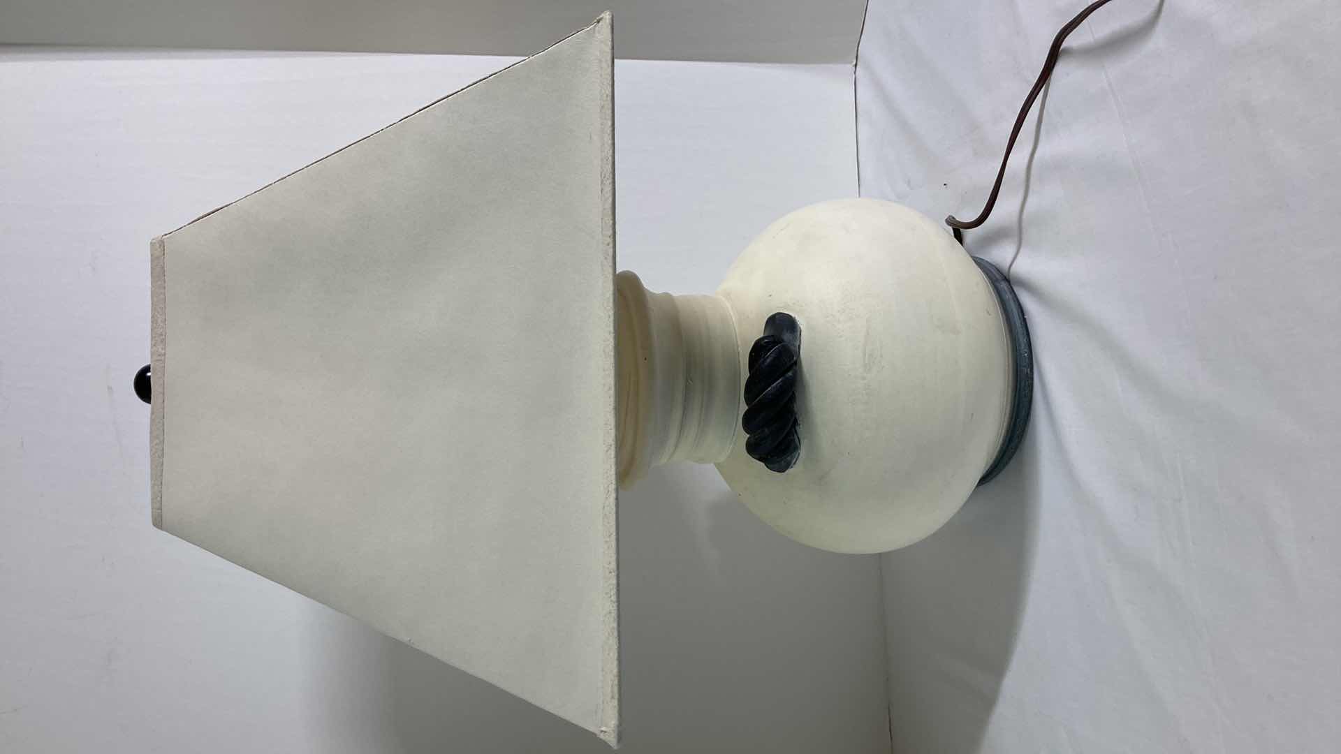 View 3 of MID-CENTURY CERAMIC LAMP W WHITE SHADE 14.25” X 21.5”