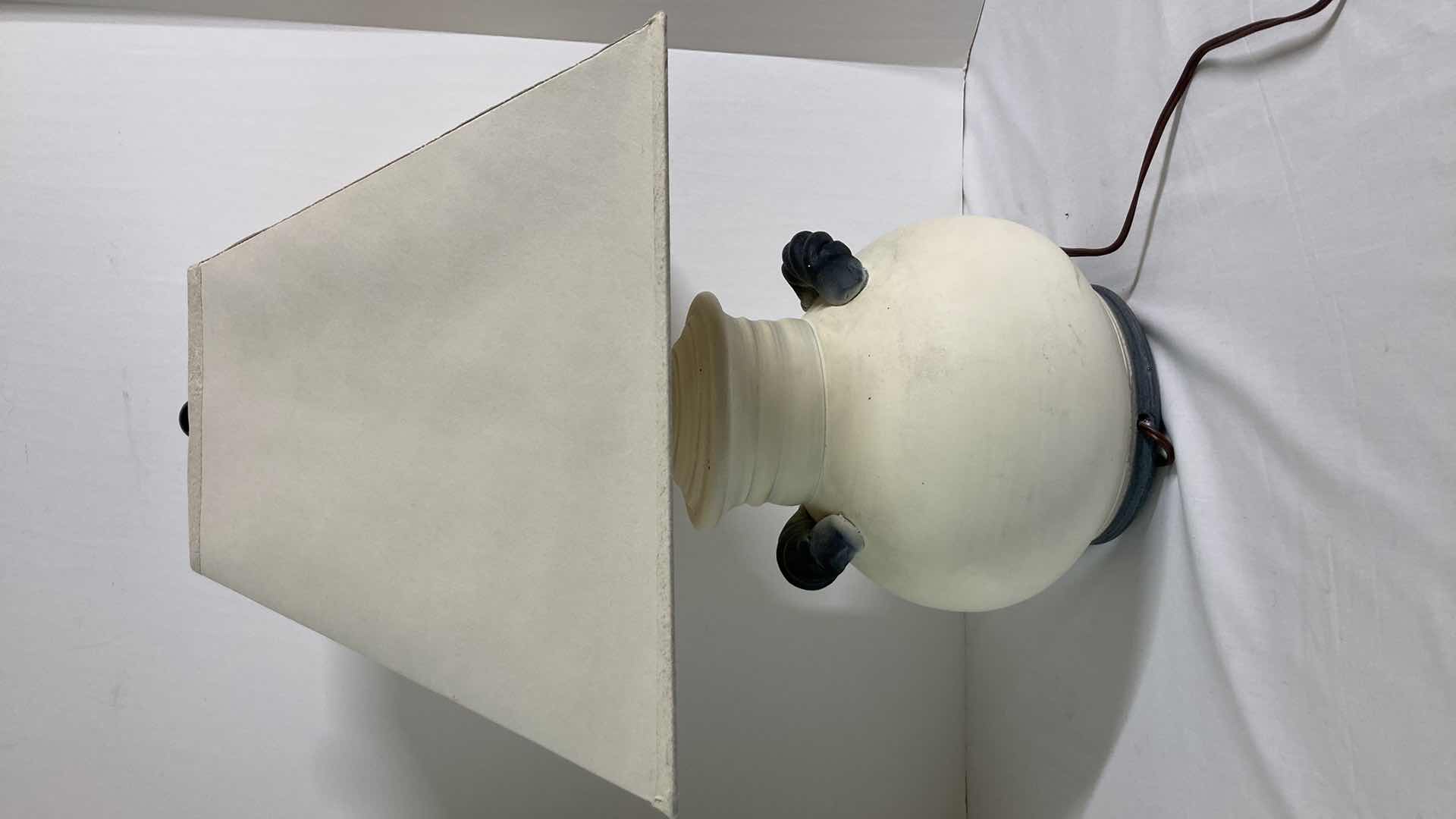View 4 of MID-CENTURY CERAMIC LAMP W WHITE SHADE 14.25” X 21.5”