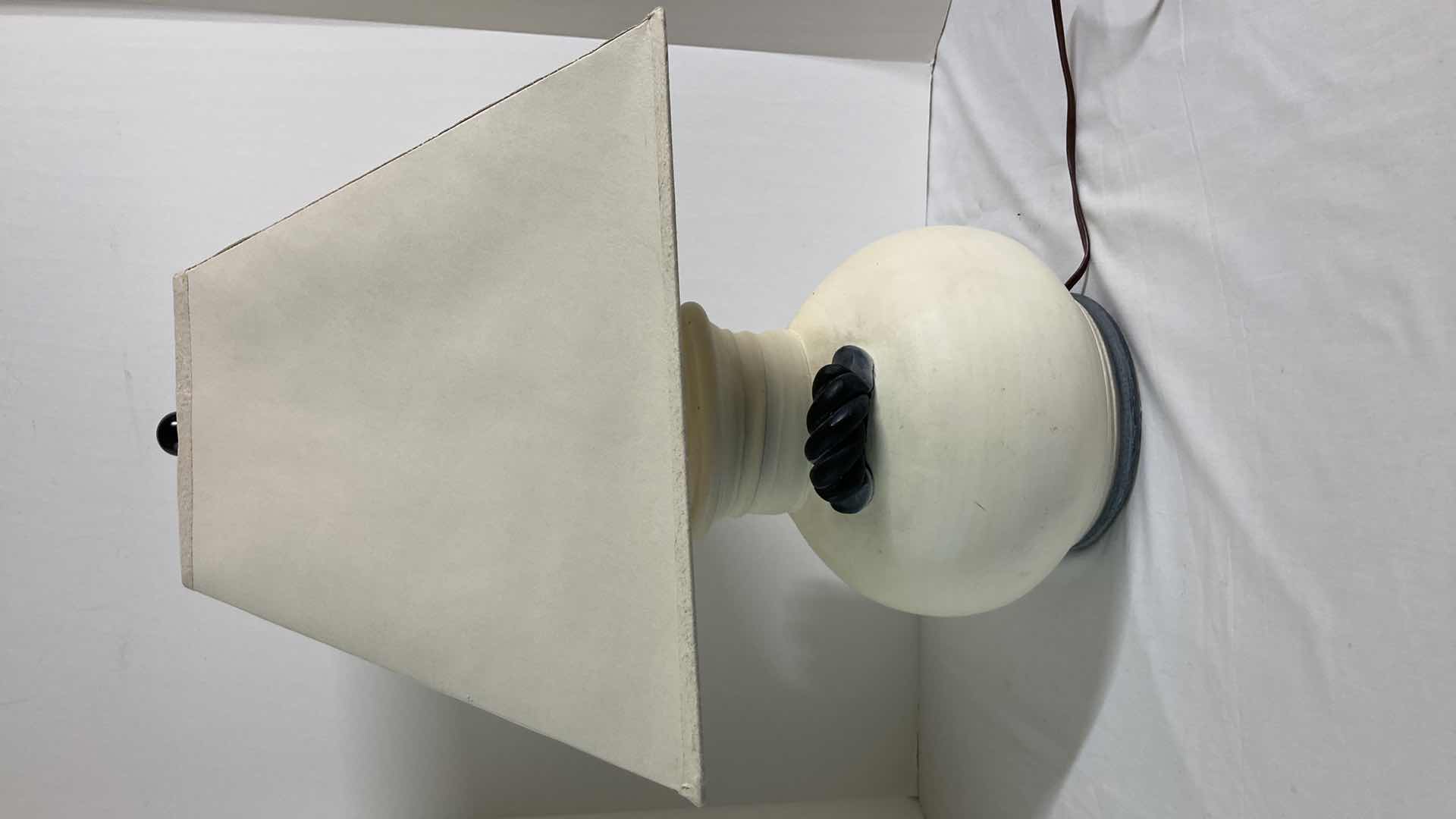View 5 of MID-CENTURY CERAMIC LAMP W WHITE SHADE 14.25” X 21.5”