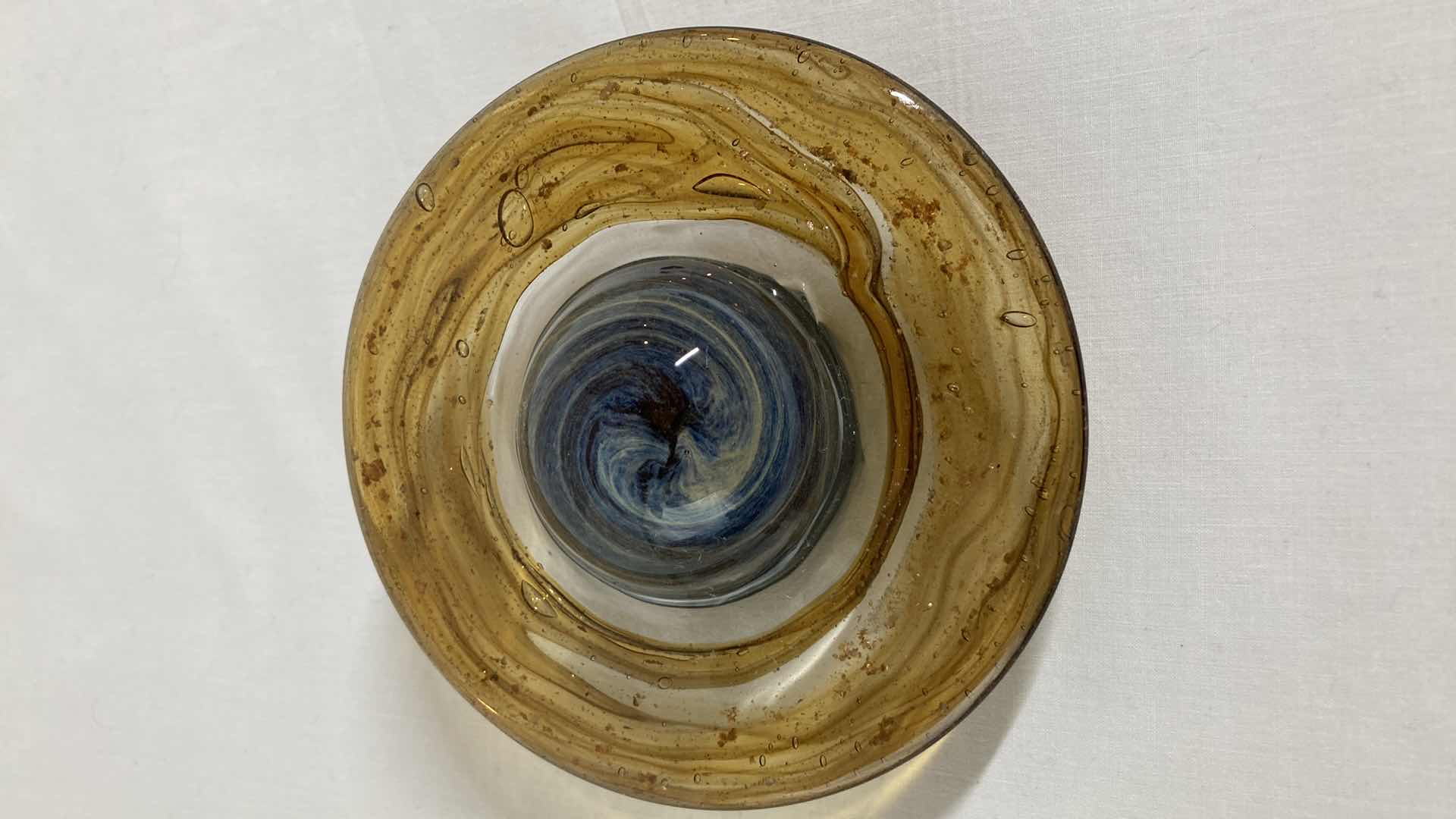 Photo 1 of SATURN BLOWN GLASS SCULPTURE 5” X 2”