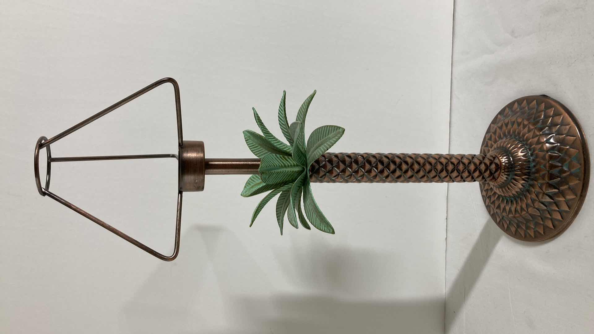 Photo 1 of PALM TREE BRONZE FINISH METAL TEA LIGHT HOLDER 5” X 16”