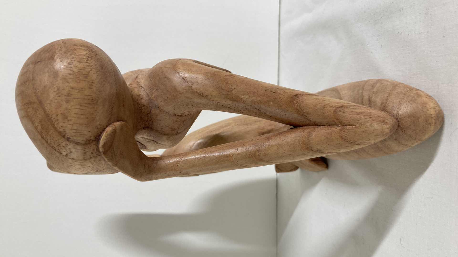 Photo 1 of THINKING MAN HANDCRAFTED WOOD SCULPTURE 7.75” X 3” H9.25”