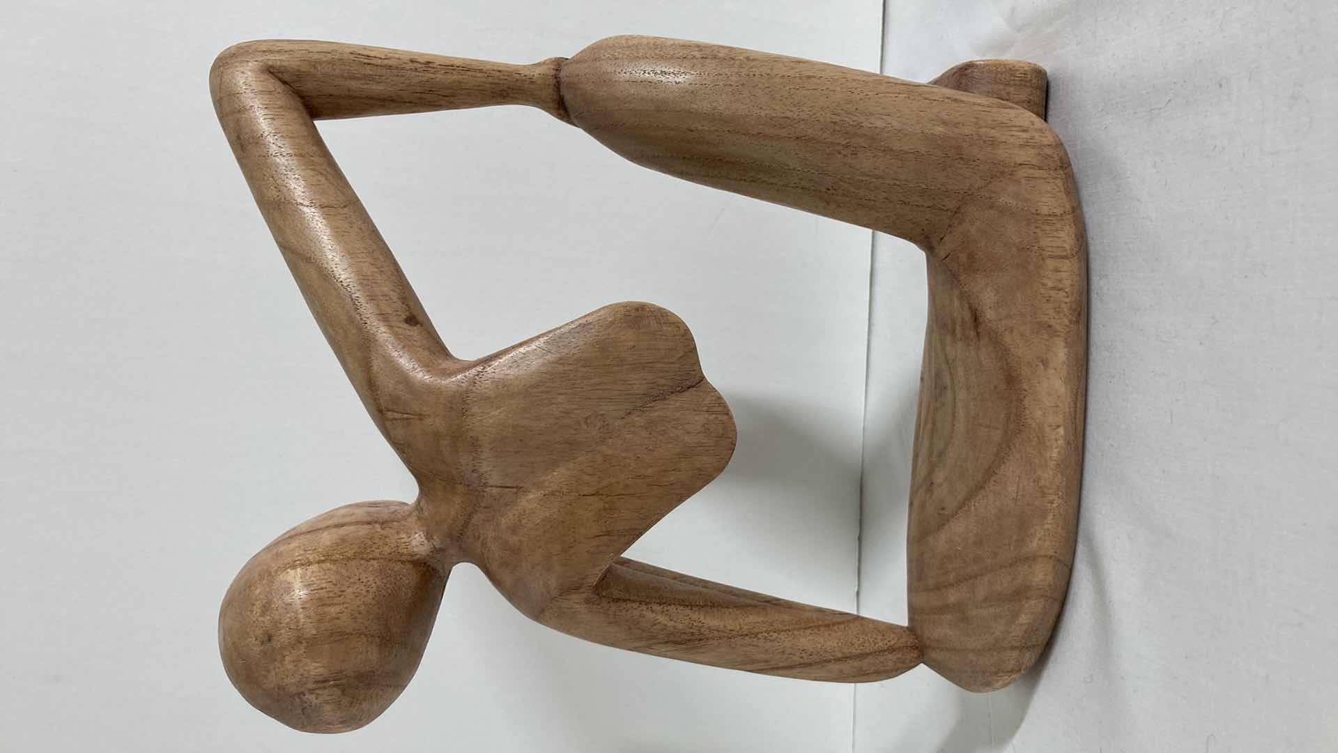 Photo 1 of THINKING MAN HANDCRAFTED WOOD SCULPTURE 7.75” X 3” H9.25”