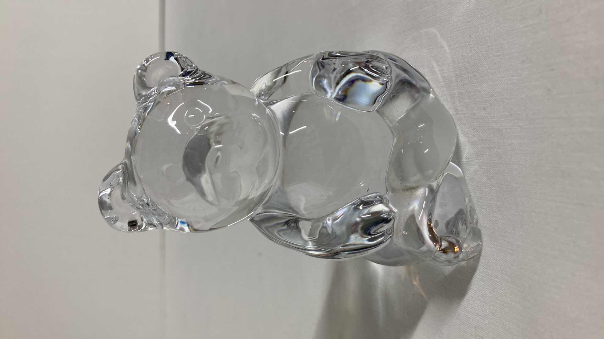 Photo 1 of BEAR CLEAR SOLID GLASS FIGURINE 2.25” X 3”