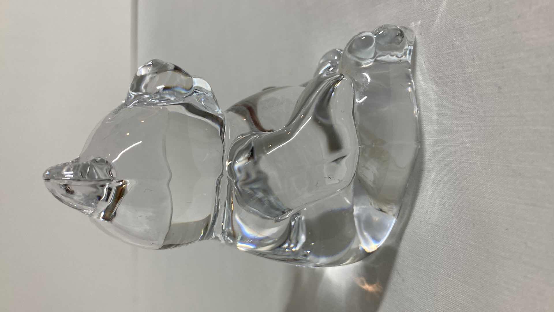 Photo 2 of BEAR CLEAR SOLID GLASS FIGURINE 2.25” X 3”