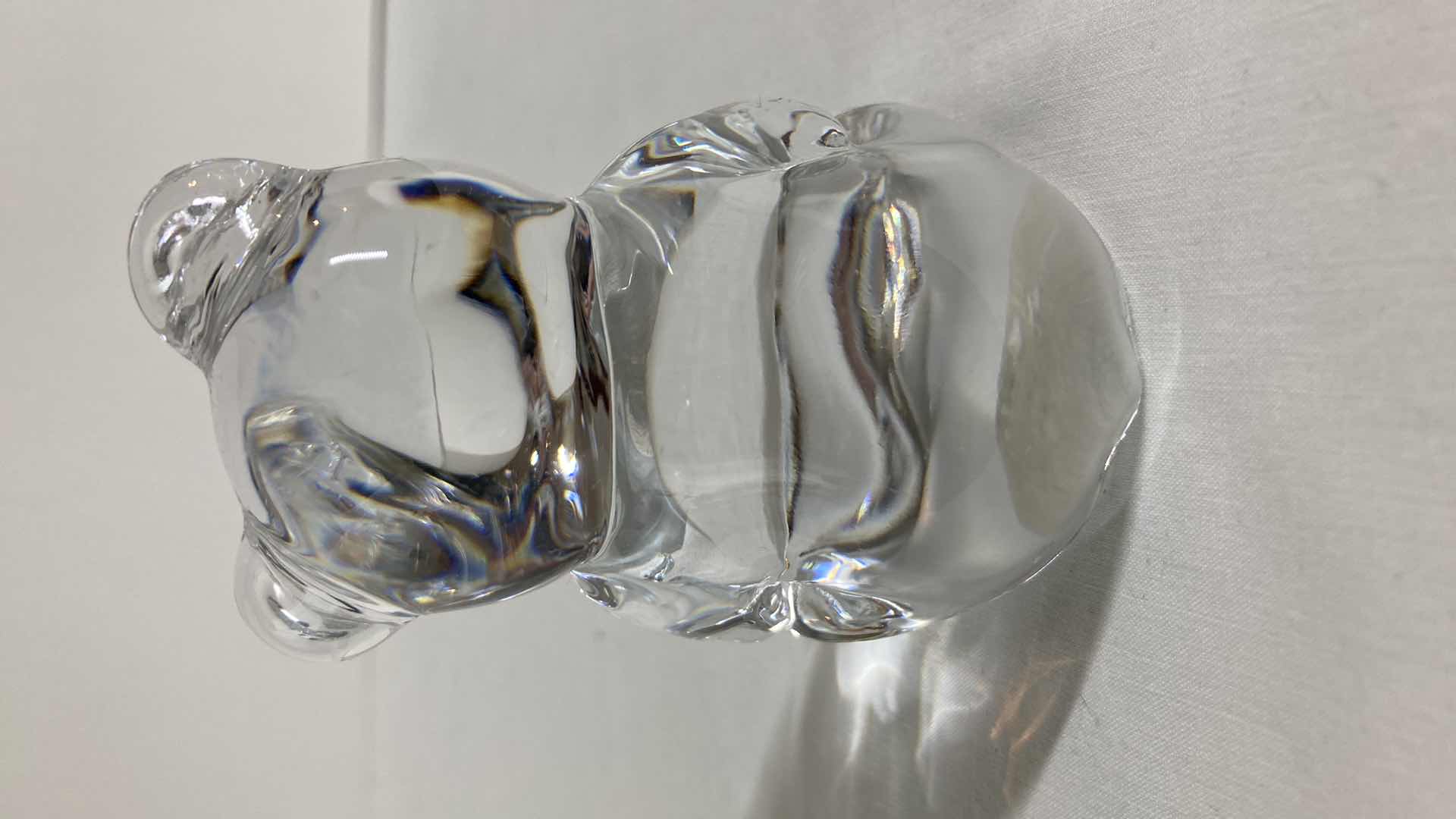 Photo 1 of BEAR CLEAR SOLID GLASS FIGURINE 2.25” X 3”