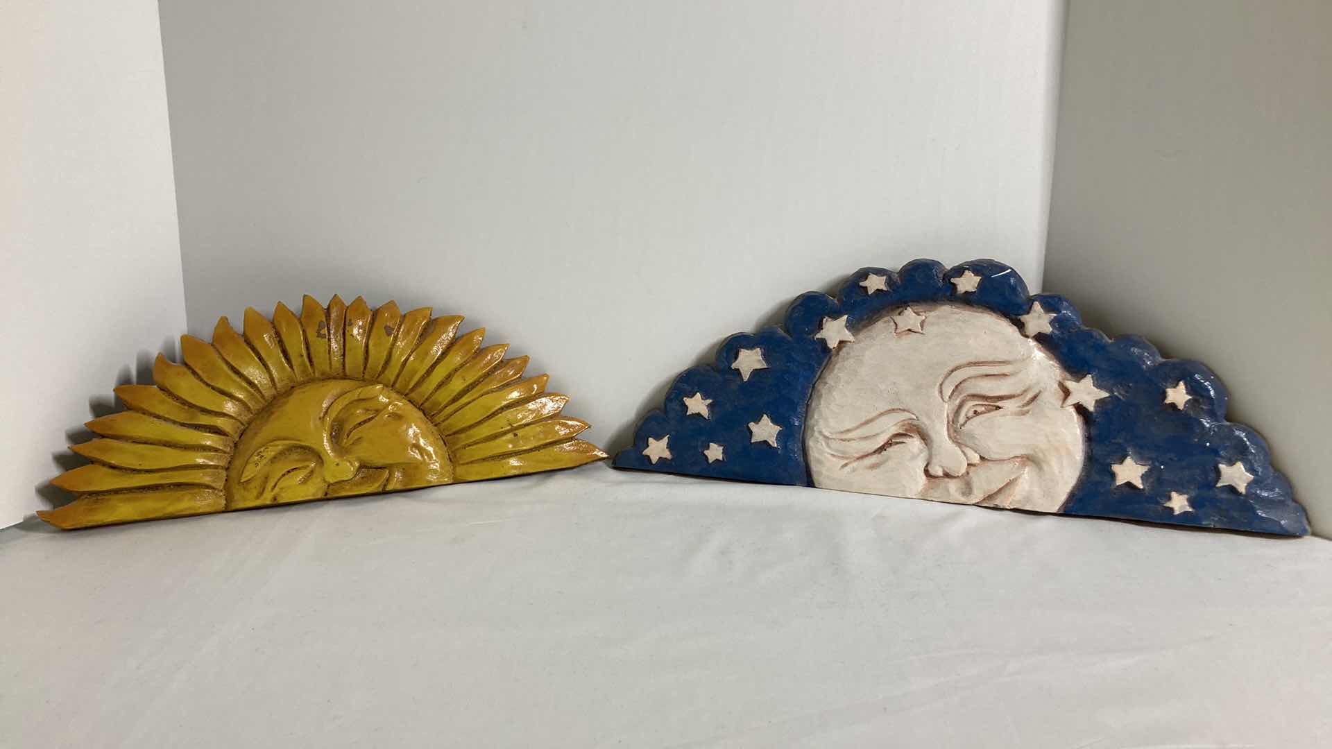 Photo 1 of HAND PAINTED SUN & MOON WALL ARTWORK 17.5” X 7.5”