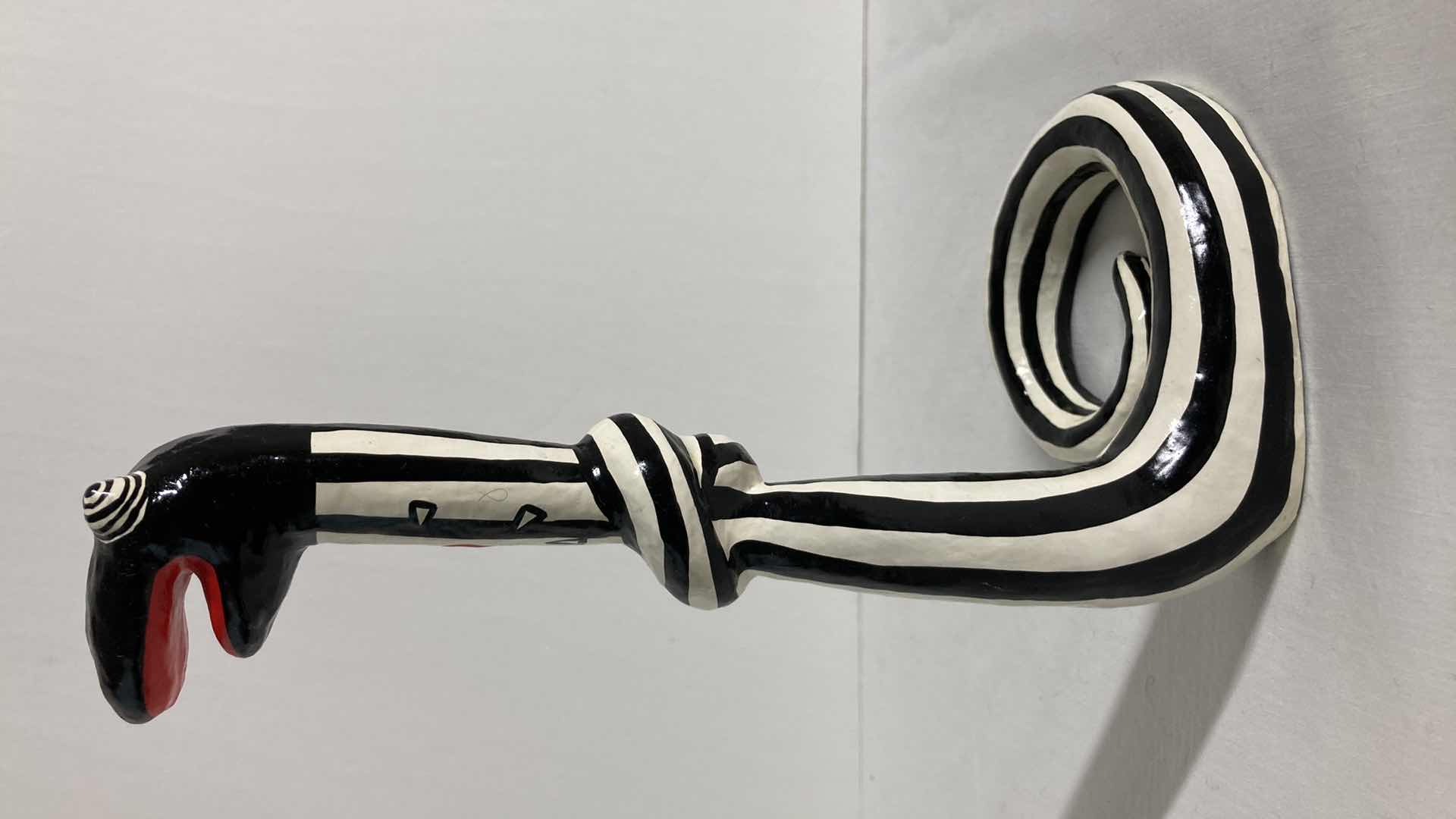 Photo 1 of SNAKE ABSTRACT PAPER MACHE HANDMADE ARTWORK 4.5” X 9”