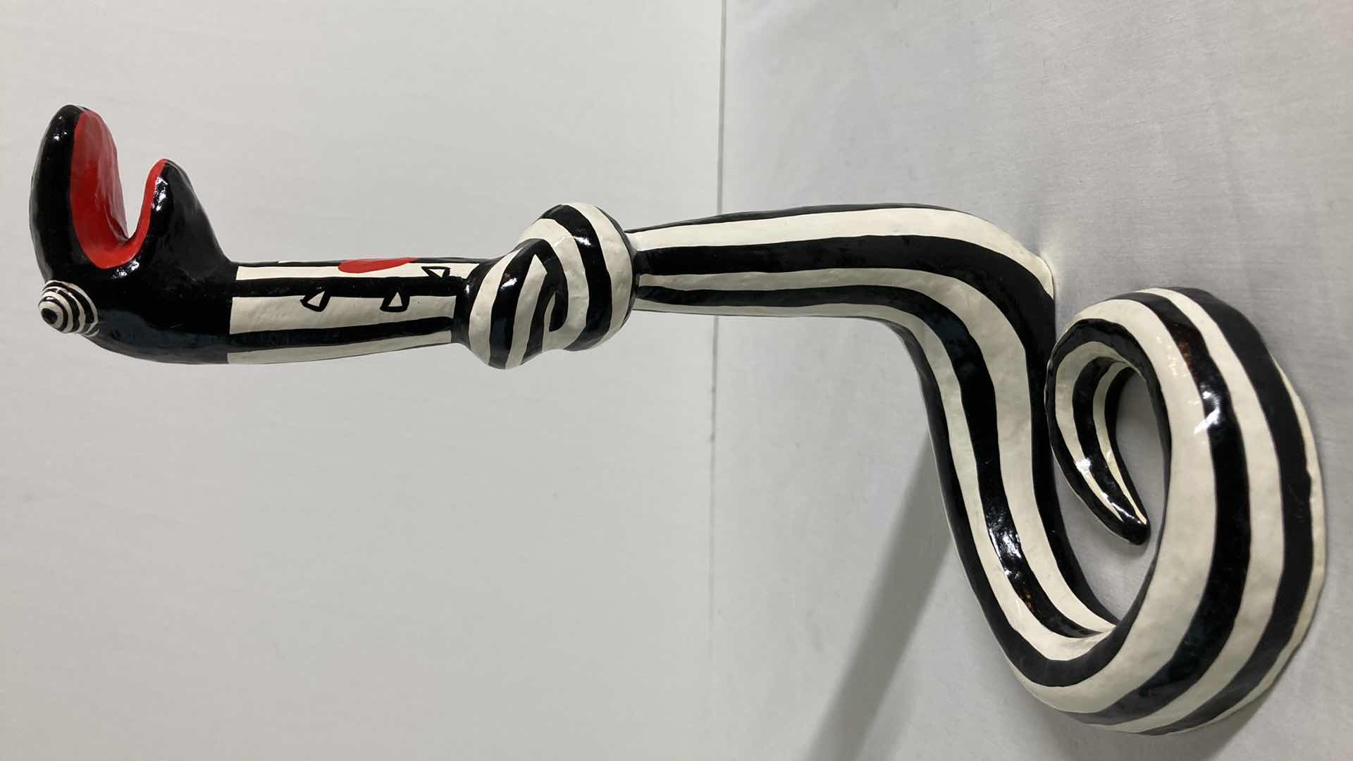 Photo 1 of SNAKE ABSTRACT PAPER MACHE HANDMADE ARTWORK 4.5” X 9”