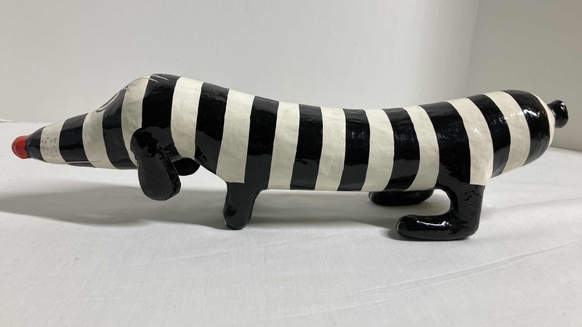 Photo 3 of DACHSHUND ABSTRACT PAPER MACHE HANDMADE ARTWORK 3” X 14” H3.5”