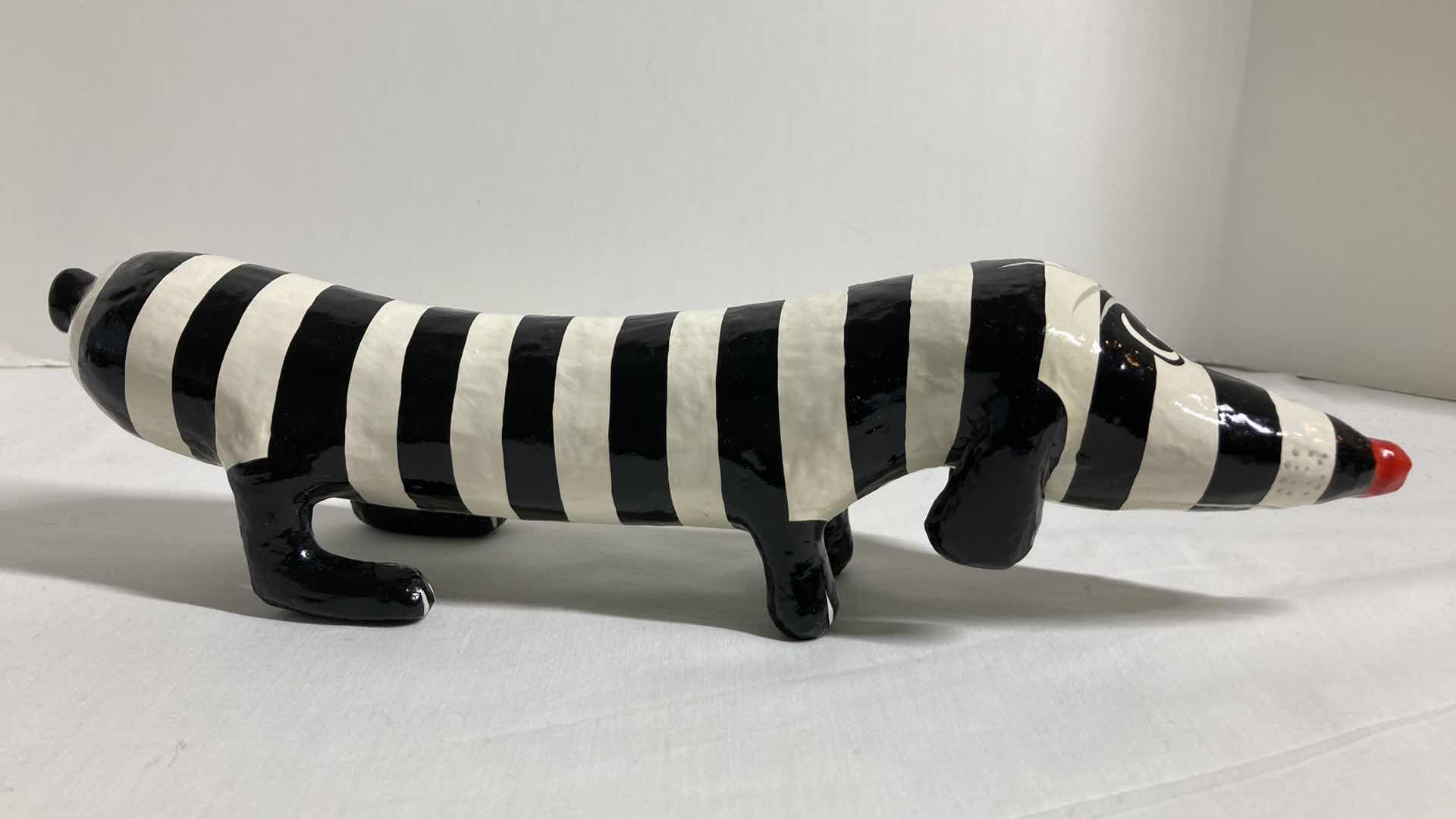 Photo 1 of DACHSHUND ABSTRACT PAPER MACHE HANDMADE ARTWORK 3” X 14” H3.5”