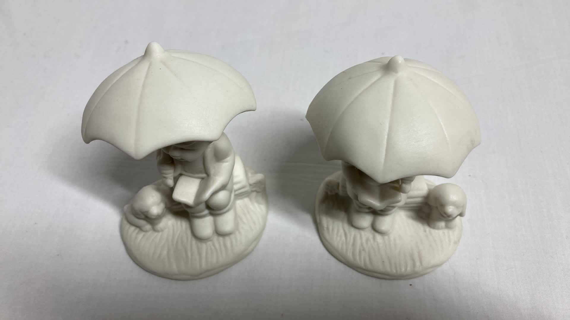 Photo 1 of JADE COLLECTION CERAMIC BOY & CERAMIC GIRL W UMBRELLA H3.5”
