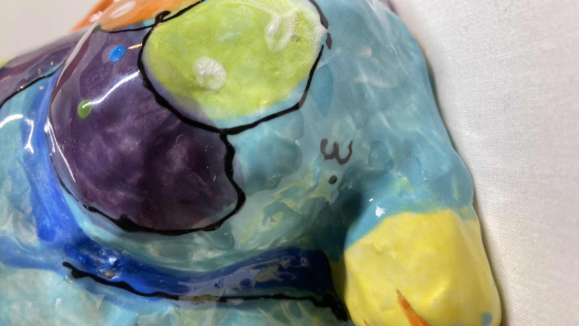 Photo 1 of SITTING DOG CERAMIC SCULPTURE BY DOTTIE DRACOS 5” X 8.5” H9.25”