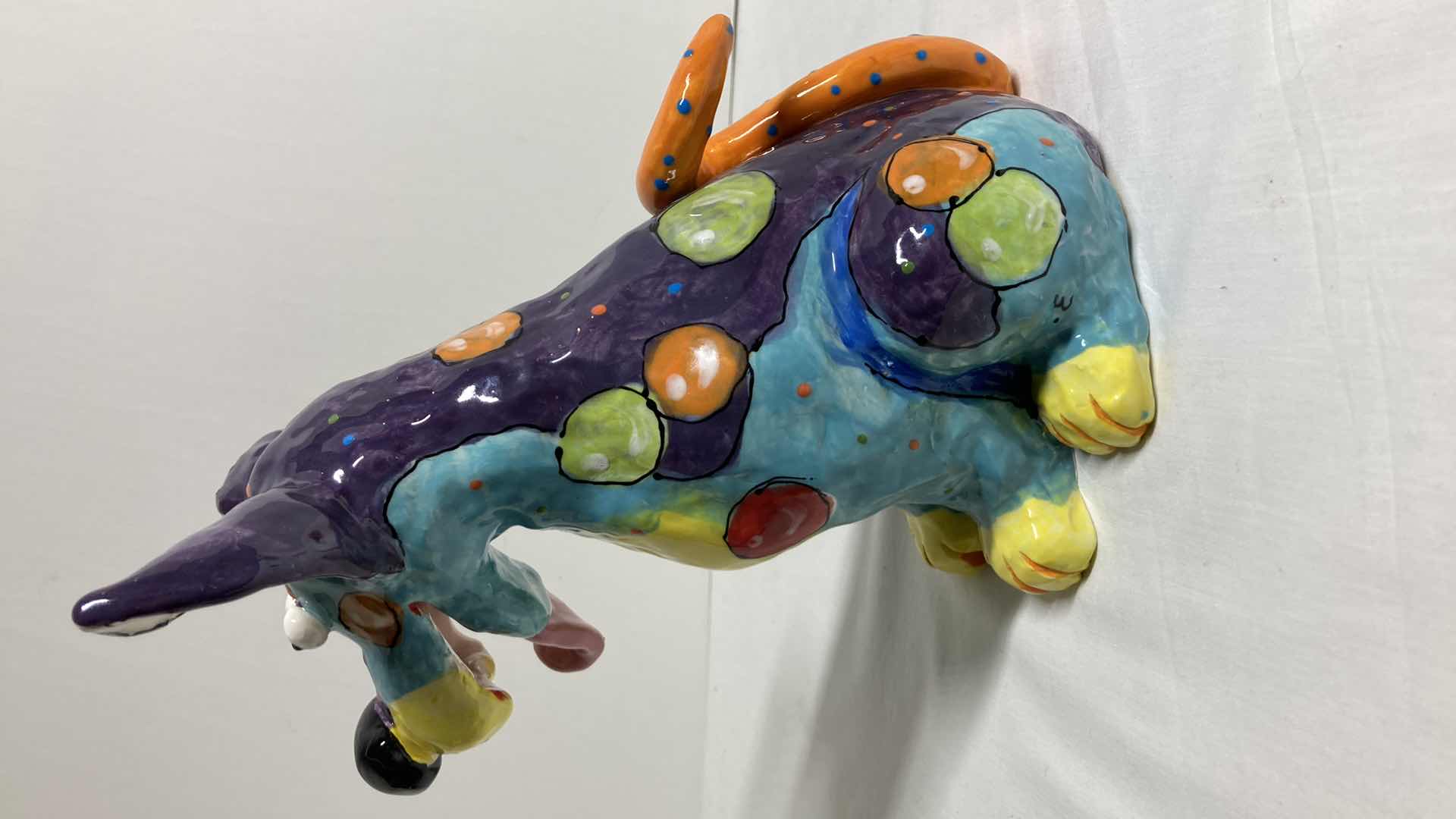 Photo 1 of SITTING DOG CERAMIC SCULPTURE BY DOTTIE DRACOS 5” X 8.5” H9.25”