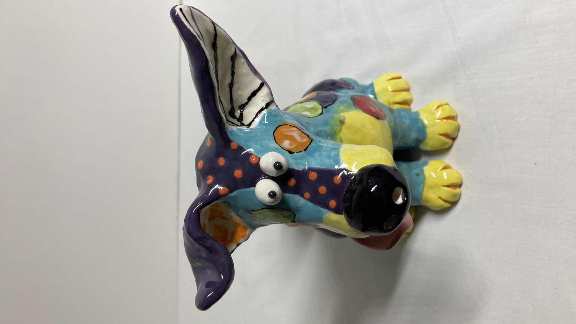 Photo 1 of SITTING DOG CERAMIC SCULPTURE BY DOTTIE DRACOS 5” X 8.5” H9.25”