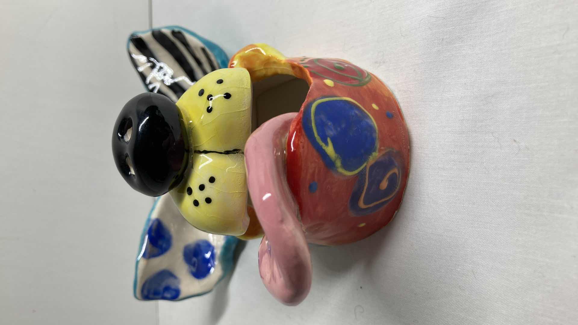 Photo 5 of ABSTRACT MULTI COLOR CERAMIC DOG MASK SDM 11/11 BY DOTTIE DRACOS 5.75” X 7”