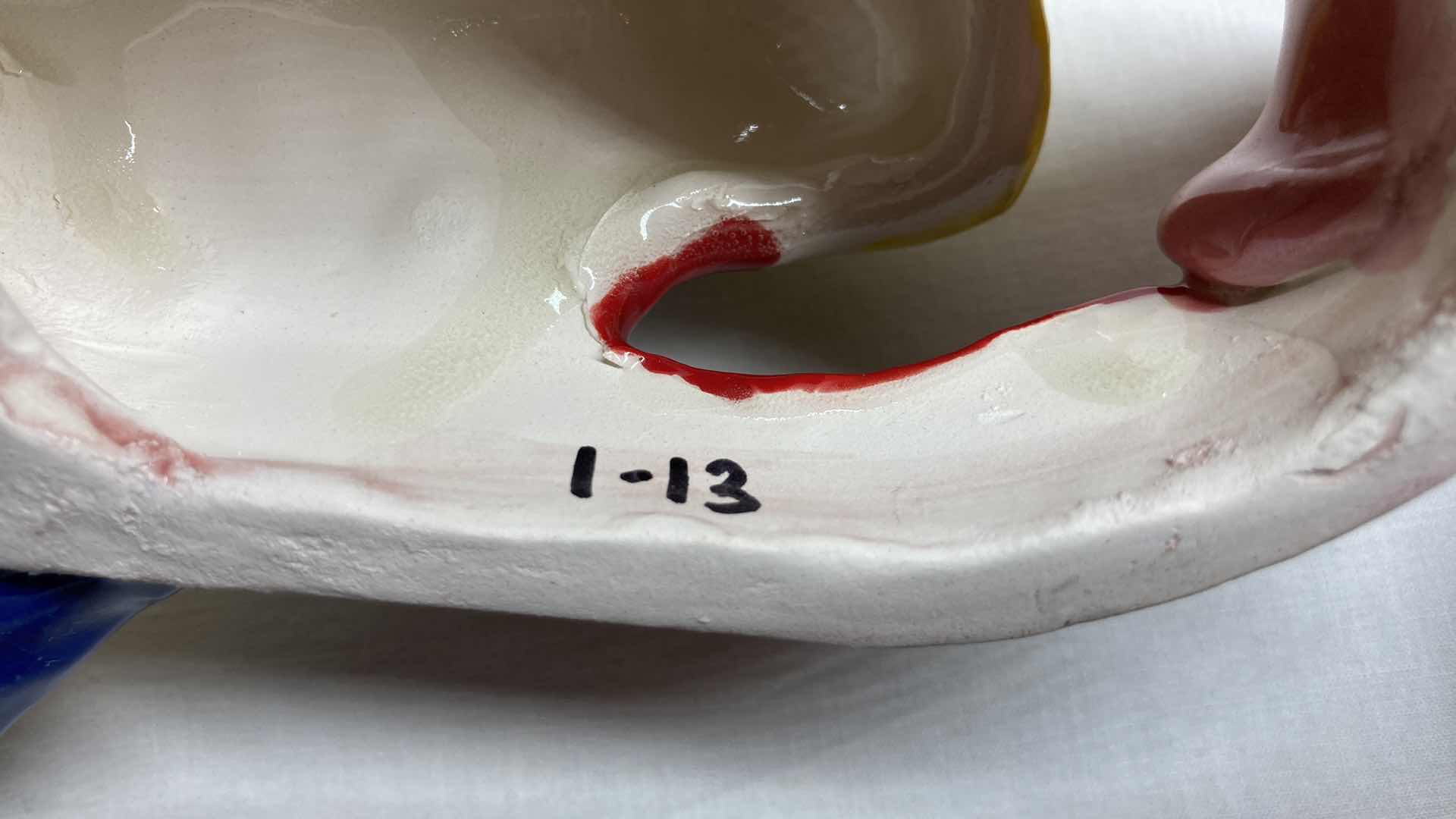 Photo 7 of ABSTRACT MULTI COLOR CERAMIC DOG MASK 1-13 BY DOTTIE DRACOS 5.75” X 7”