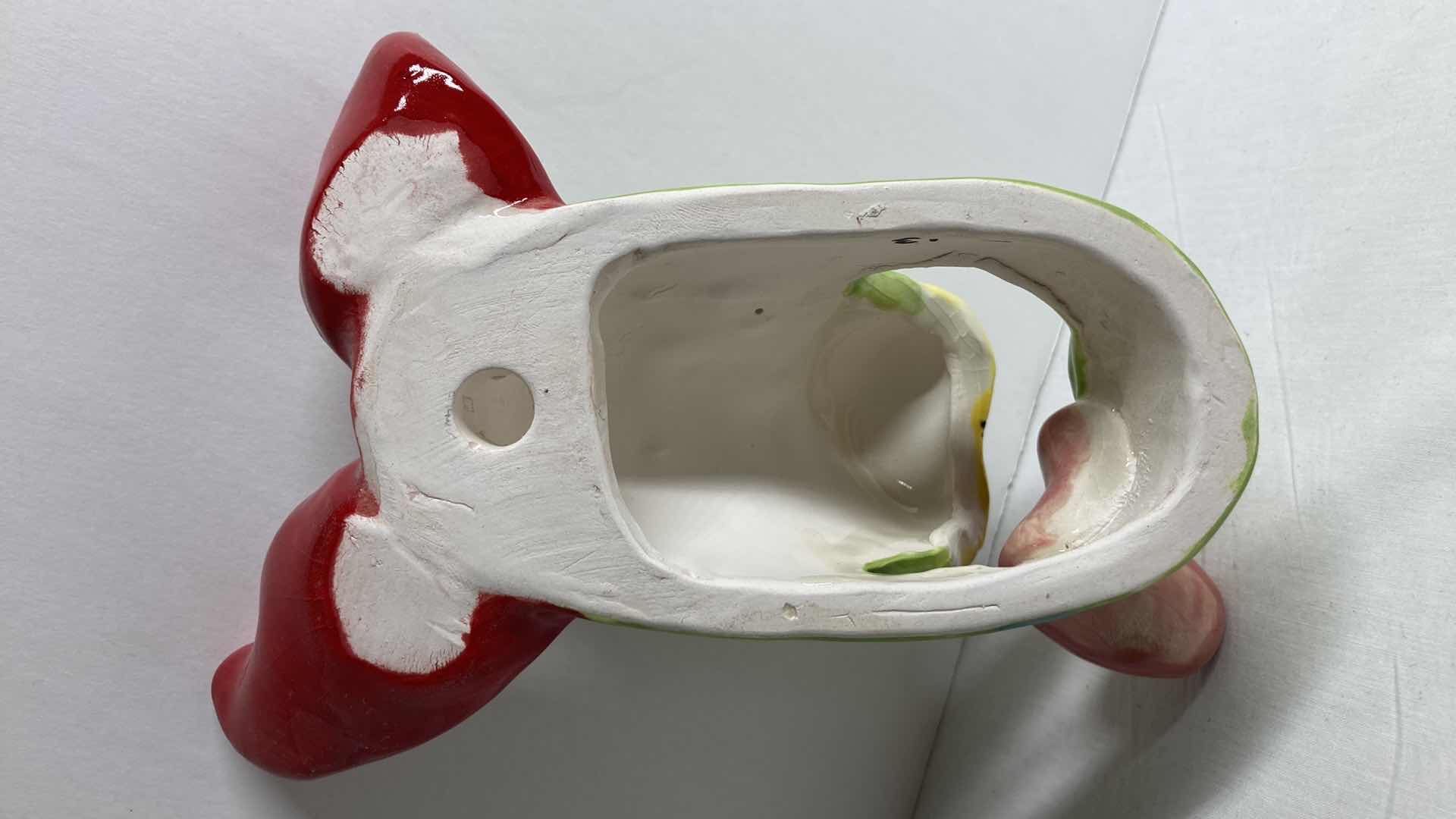 Photo 1 of ABSTRACT MULTI COLOR CERAMIC DOG MASK 2-13 BY DOTTIE DRACOS 5” X 7.25”