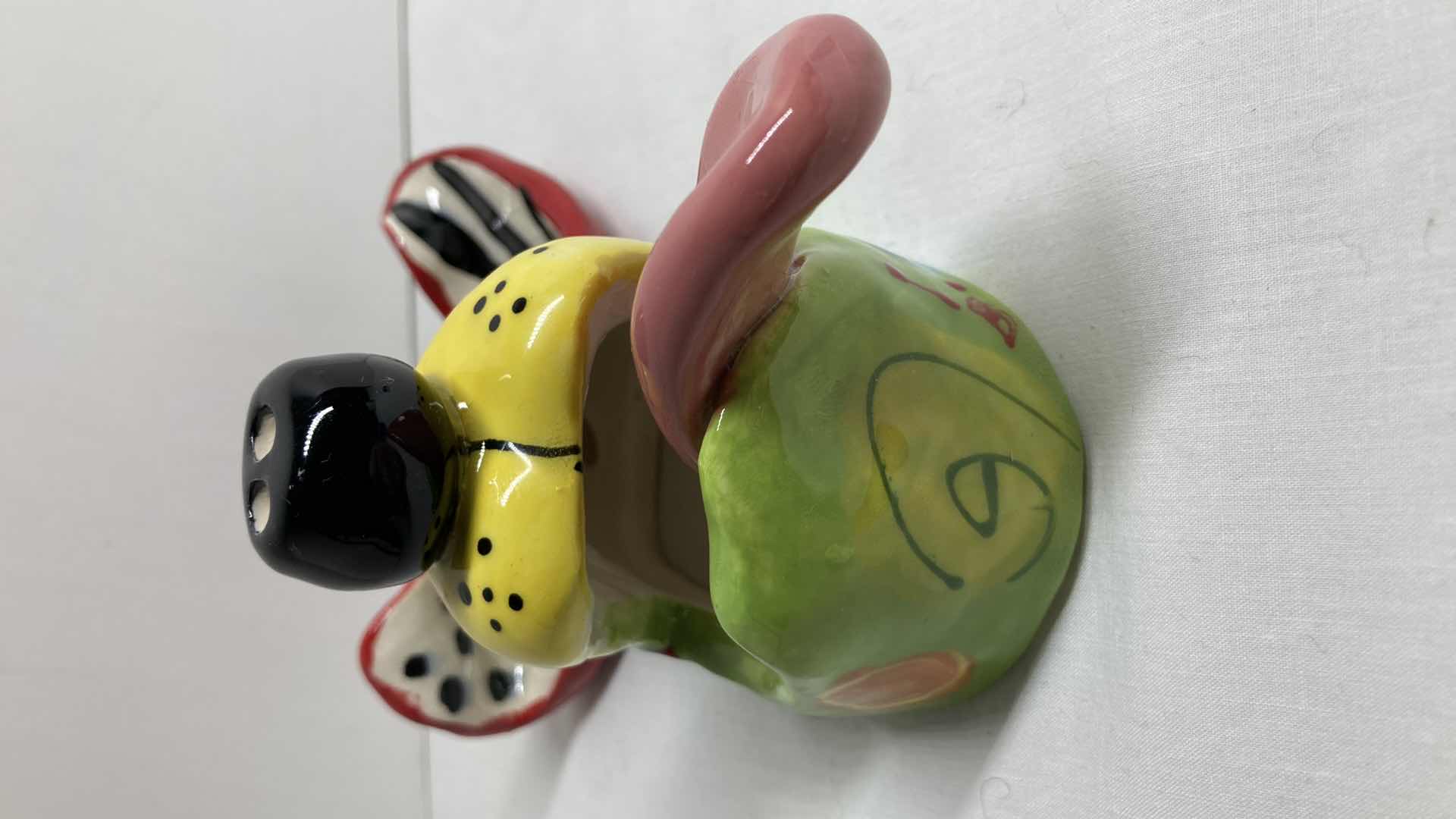 Photo 1 of ABSTRACT MULTI COLOR CERAMIC DOG MASK 2-13 BY DOTTIE DRACOS 5” X 7.25”