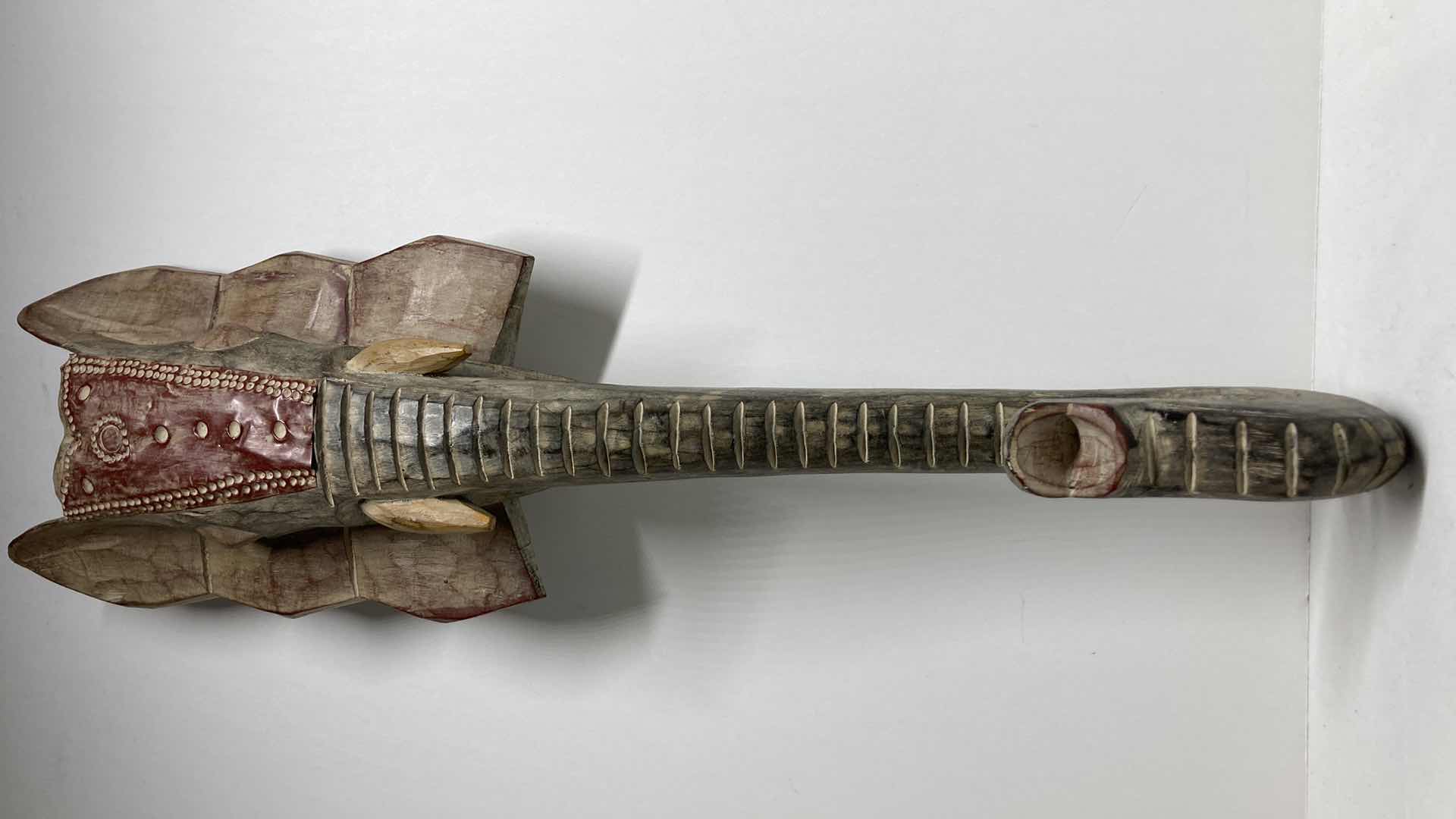 Photo 1 of EWE ELEPHANT’S EFFORT WOOD MASK BY EMMANUEL NYADEDZOR MADE IN GHANA WEST AFRICA W PURCHASE ORDER 7” X 3” H24”