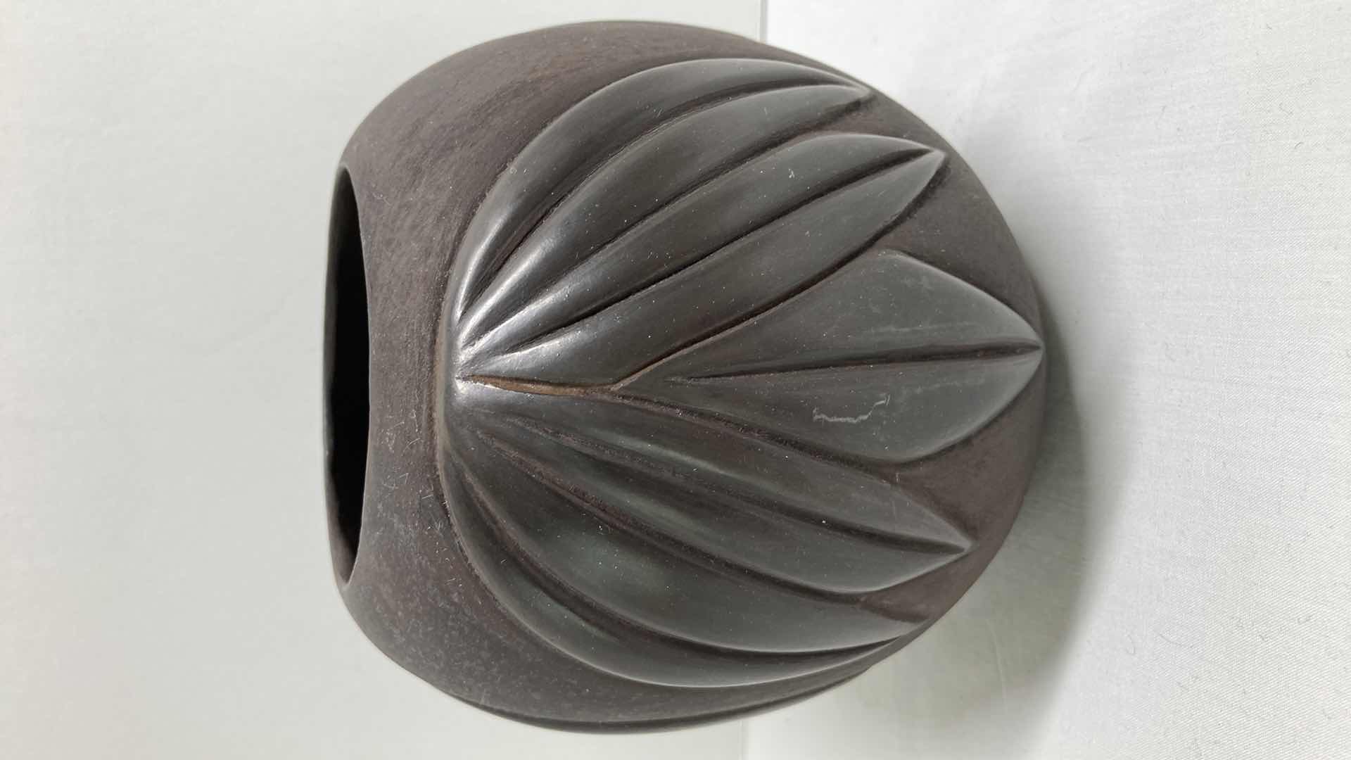 Photo 1 of SANTA CLARA EBONY POTTERY BY MIANA POBLITO 5” X 5.25”