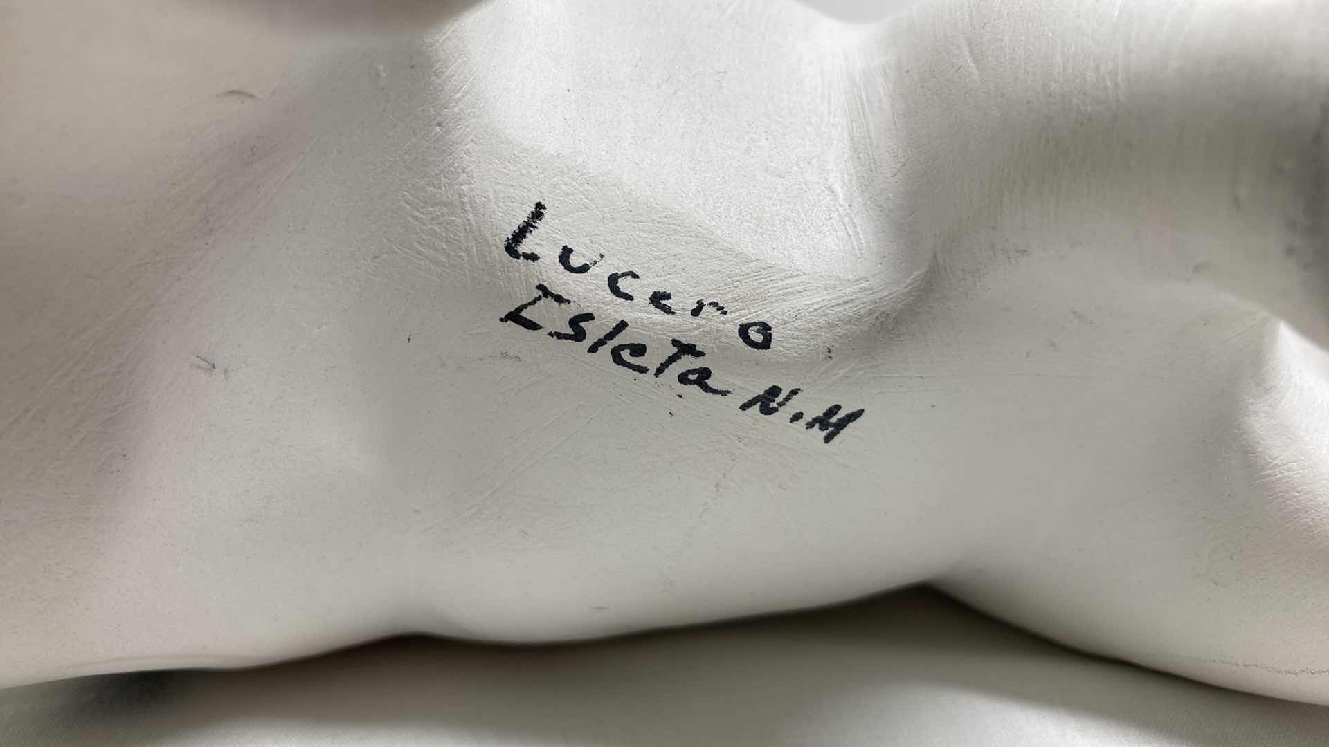 Photo 1 of TRIBAL PRINT POLAR BEAR CERAMIC FIGURINE BY LUCERO ISLETA N.M 7.75” X 3.5” H5”