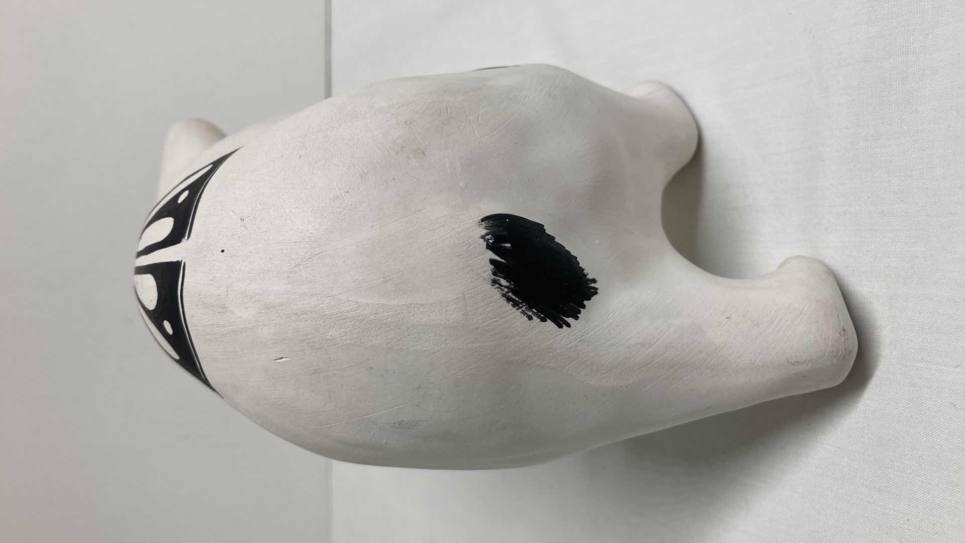 Photo 1 of TRIBAL PRINT POLAR BEAR CERAMIC FIGURINE BY LUCERO ISLETA N.M 7.75” X 3.5” H5”