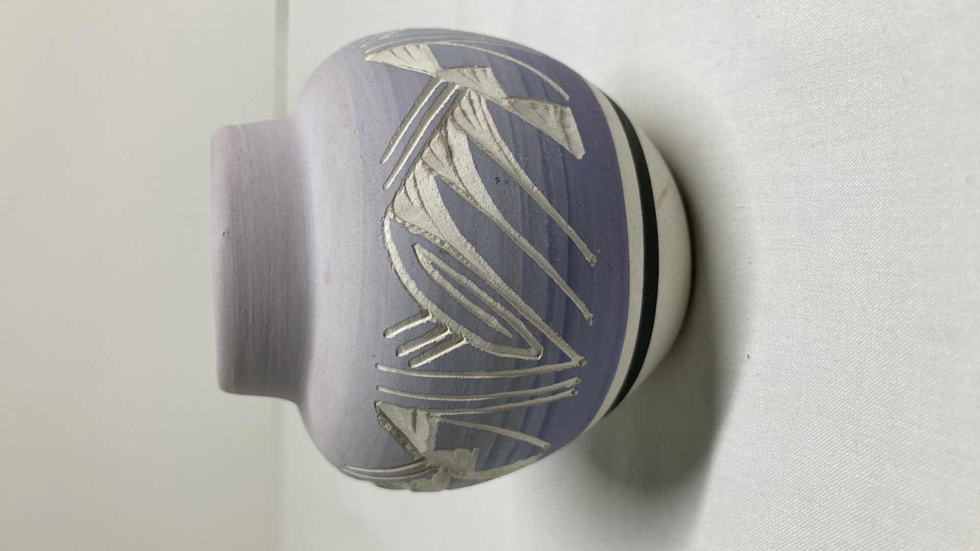 Photo 1 of SOUTHWESTERN STYLE HAND CRAFTED POTTERY SIGNED BY ARTIST 2.5” X 2.5”