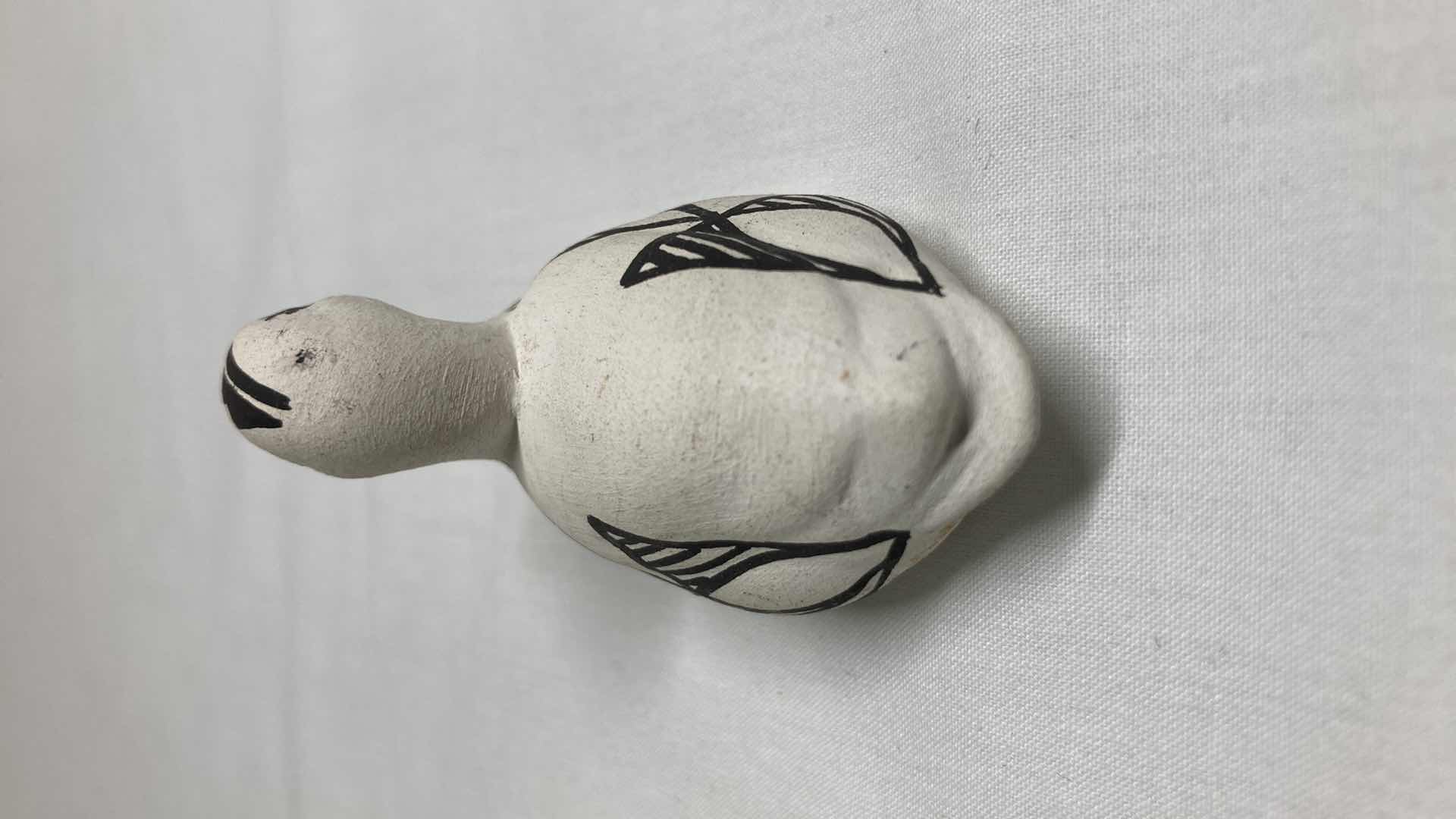 Photo 1 of TRIBAL PRINT DUCK FIGURINE BY S. CHINO 2.5” X 1.75”