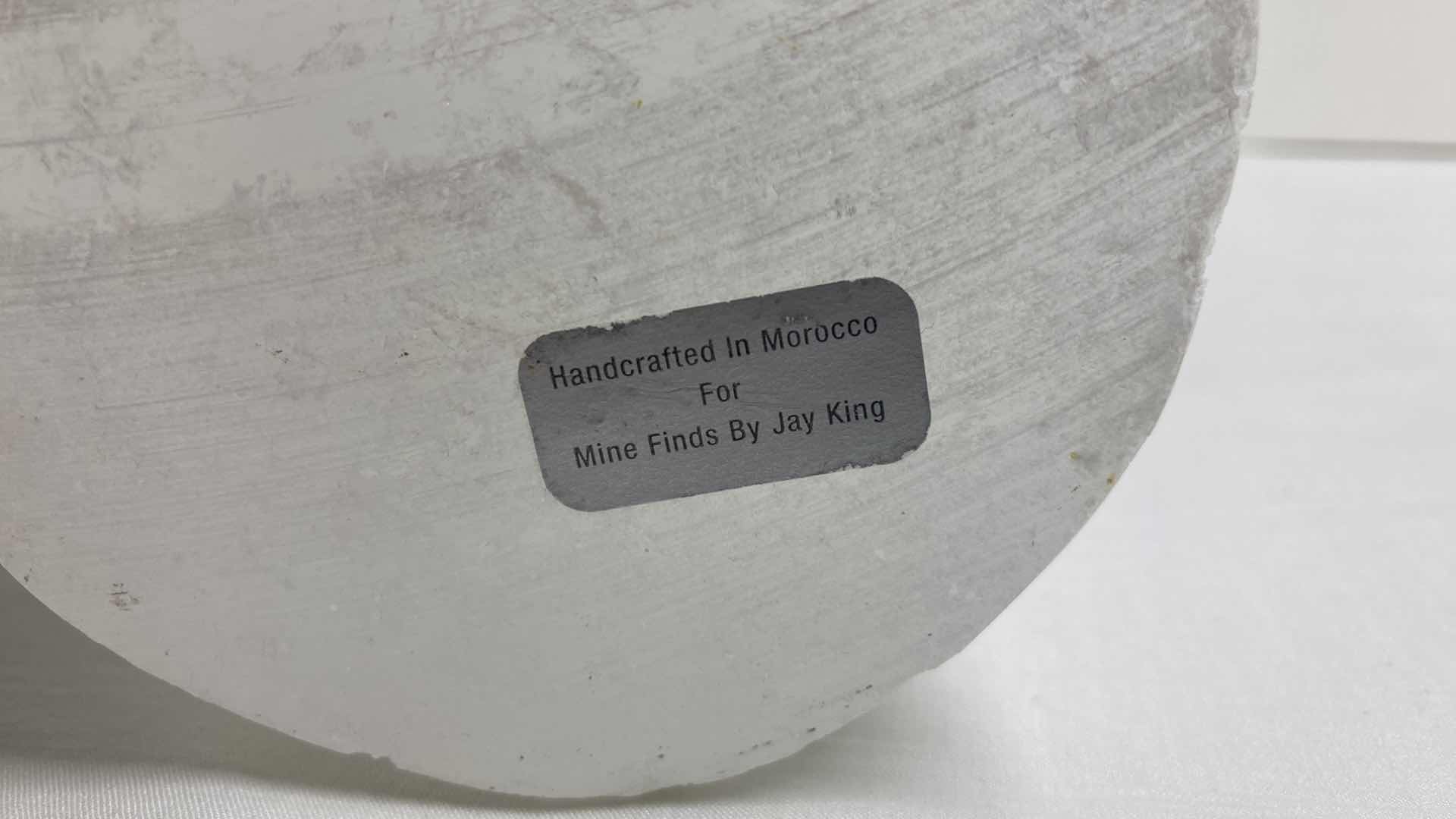 Photo 1 of MINE FINDS QUARTZ CANDLE HOLDER BY JAY KING HANDCRAFTED IN MOROCCO 3.75” X 3.5” H4”