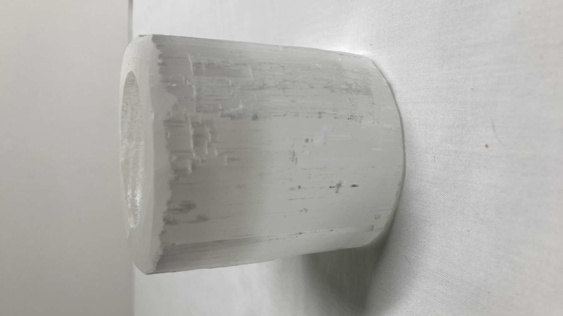 Photo 1 of MINE FINDS QUARTZ CANDLE HOLDER BY JAY KING HANDCRAFTED IN MOROCCO 2.75” X 2.5” H3”
