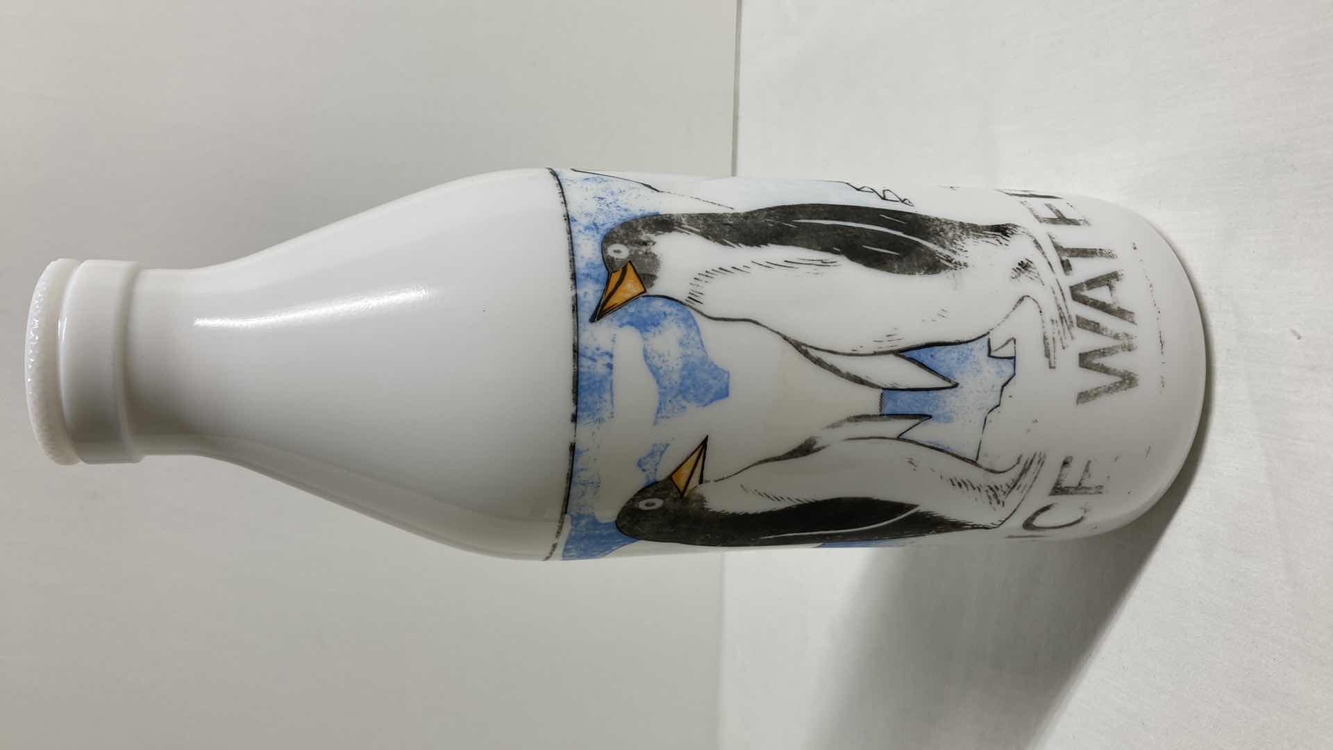 Photo 1 of EGIZIA PENGUINS ICE WATER MILK GLASS JAR 3.25” X 10”