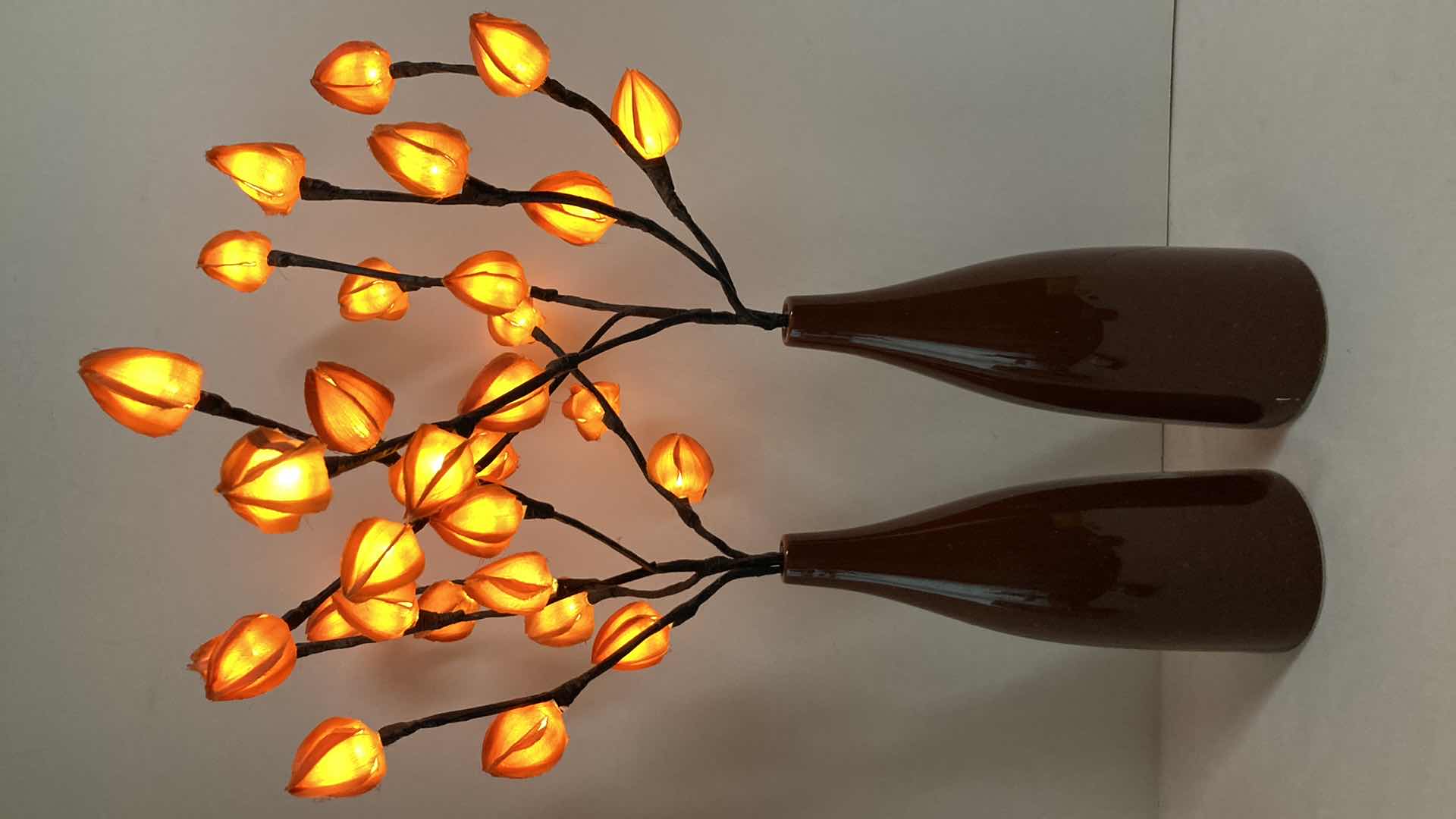 Photo 1 of LIGHT UP FLORAL VASES (2) 3.75” X 23”