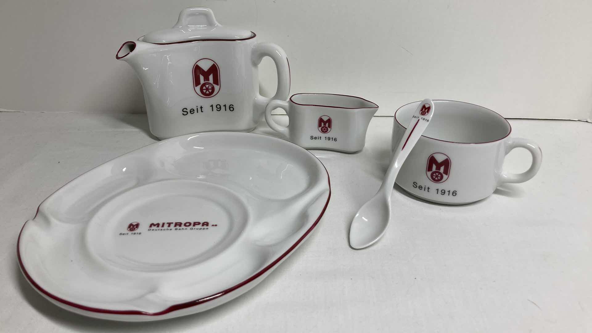 Photo 1 of NEW MITROPA SEIT 1916 PORCELAIN TEA SET
