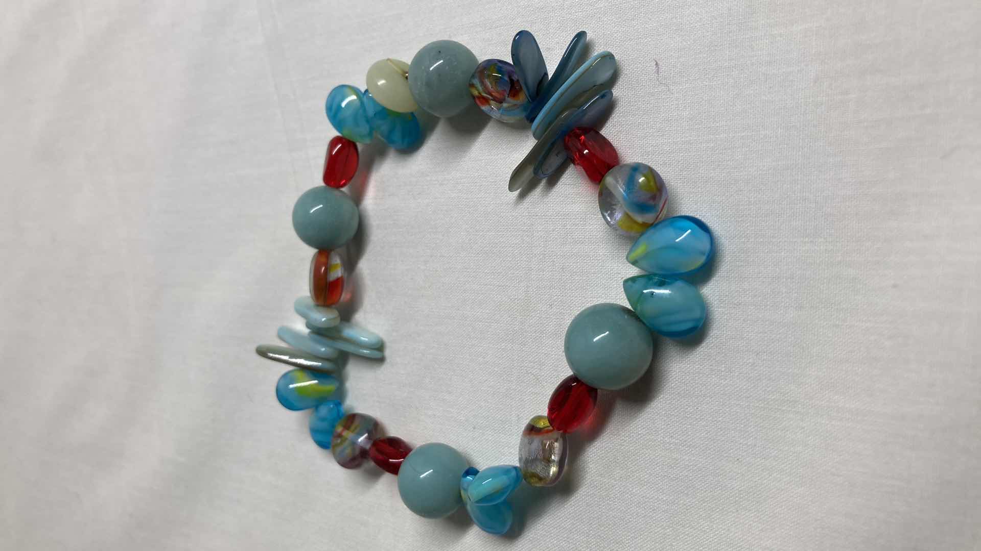 Photo 1 of MULTI COLORED BEAD & STONE BRACELET 0.75” X 4”