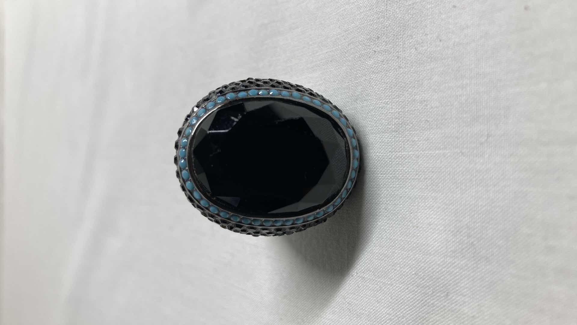 Photo 1 of ONYX & TURQUOISE RING SIZE 13/14
