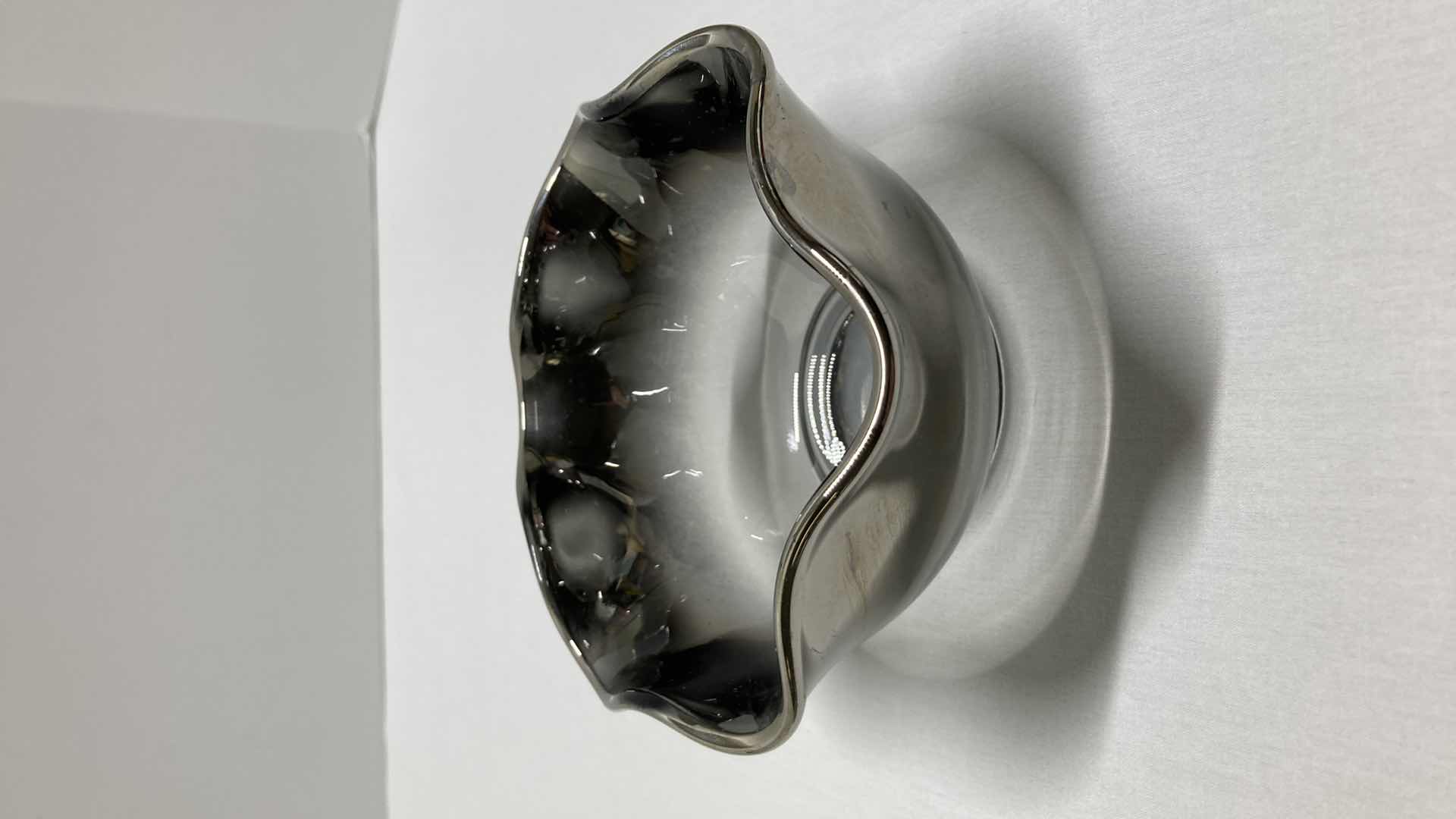 Photo 7 of NAMBE HEART SHAPED CAST ALUMINUM DISH 118B W LOVE DECOR & SILVER FINISH GLASS BOWL 5.5” X 2.5”