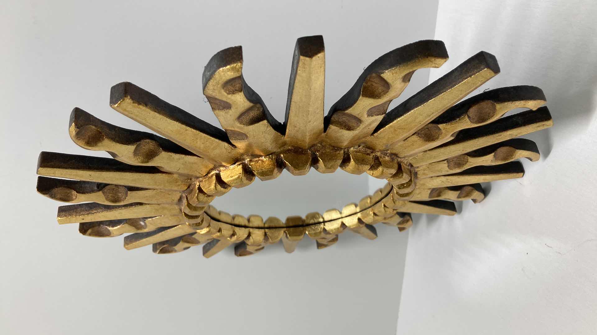 Photo 1 of NOVICA COLLECTION GOLD FINISH SUN WOOD FRAMED MIRROR 14” X 14”