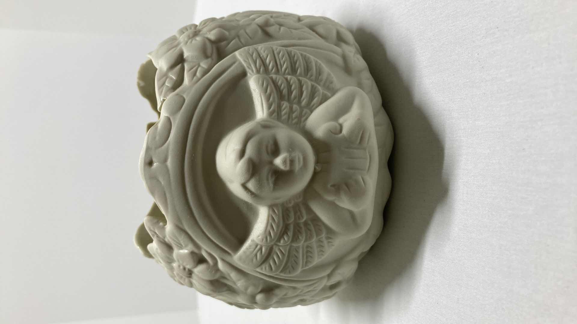 Photo 1 of ANGEL & FLORAL CERAMIC BOWL 
6.25” X 6.5”