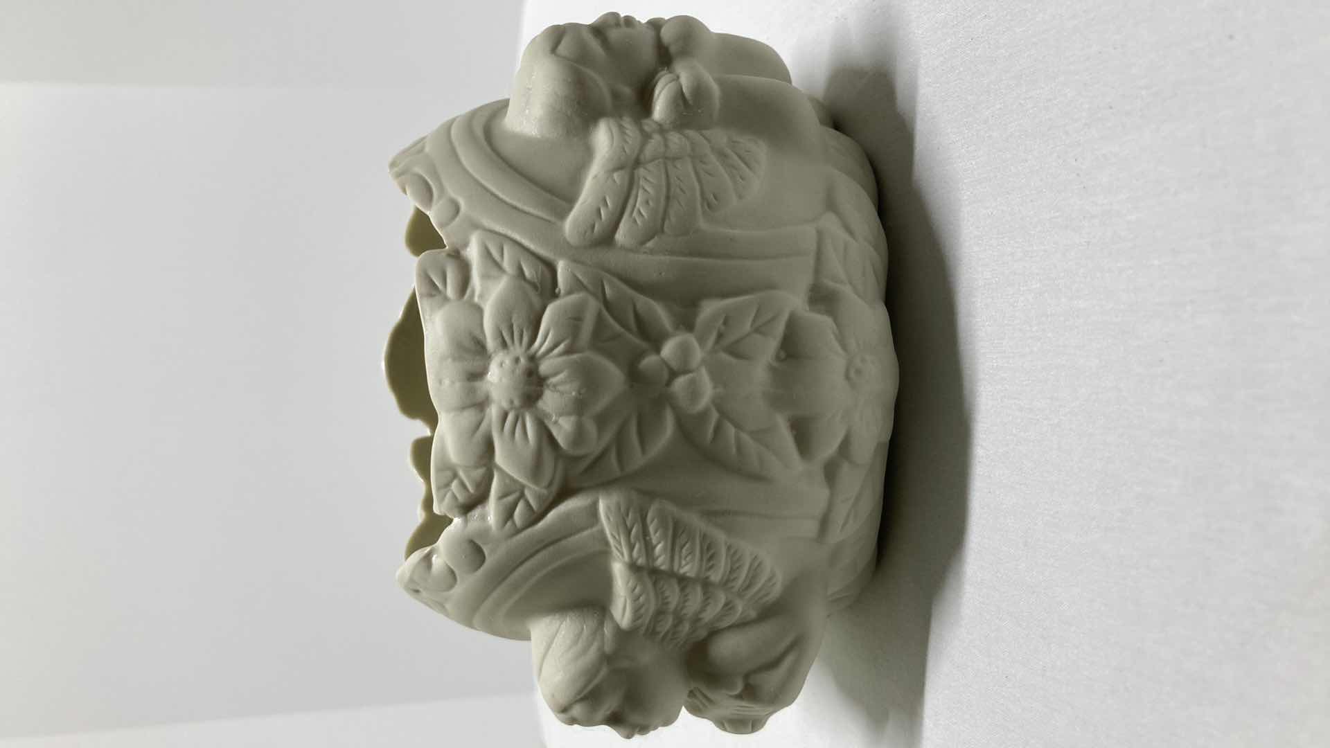 Photo 1 of ANGEL & FLORAL CERAMIC BOWL 
6.25” X 6.5”